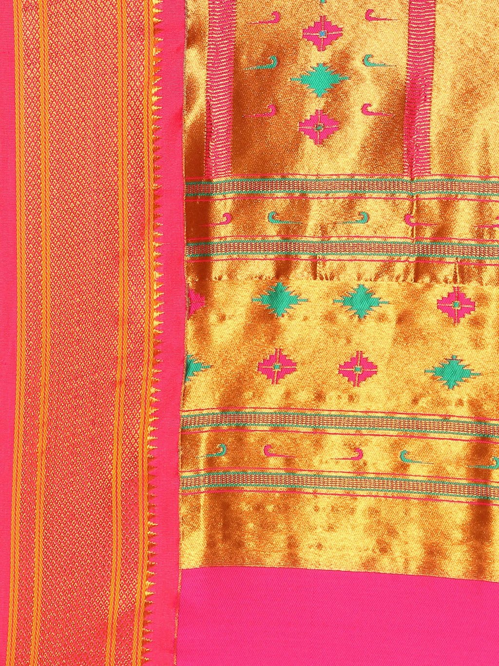 Muniya Paithani Saree Silk Blend | Floral Meena Butti | Wedding Wear