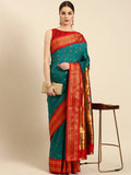 Muniya Paithani Saree Silk Blend | Floral Meena Butti | Wedding Wear
