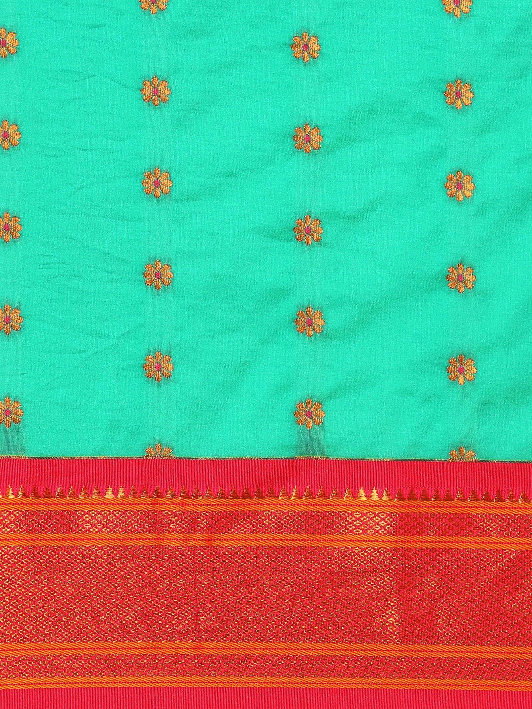 Muniya Paithani Saree Silk Blend | Floral Meena Butti | Wedding Wear