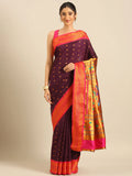 Muniya Paithani Saree Silk Blend | Floral Meena Butti | Wedding Wear