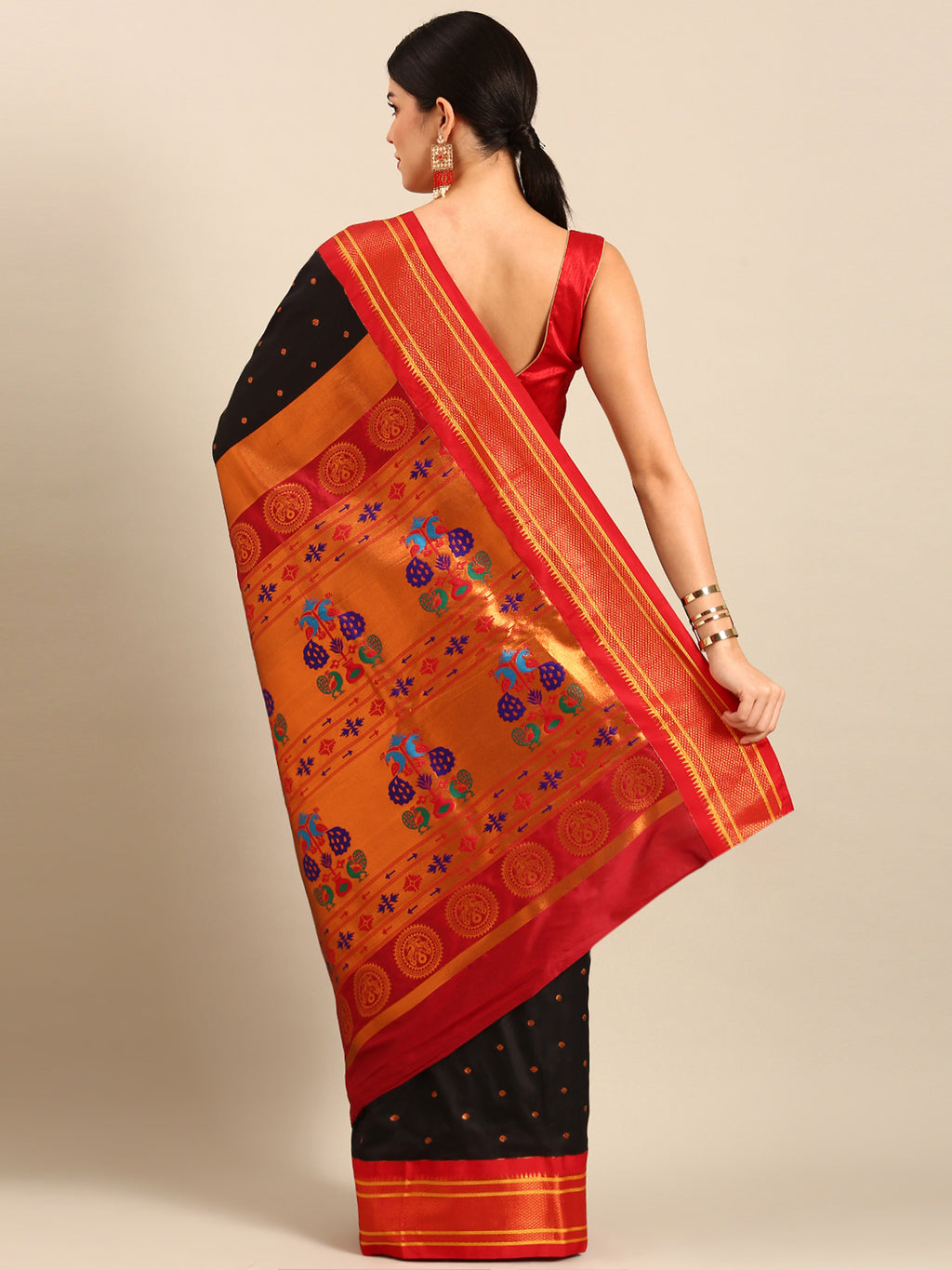 Maharani Paithani Saree Silk Blend | Polka Butta Design | Wedding Wear
