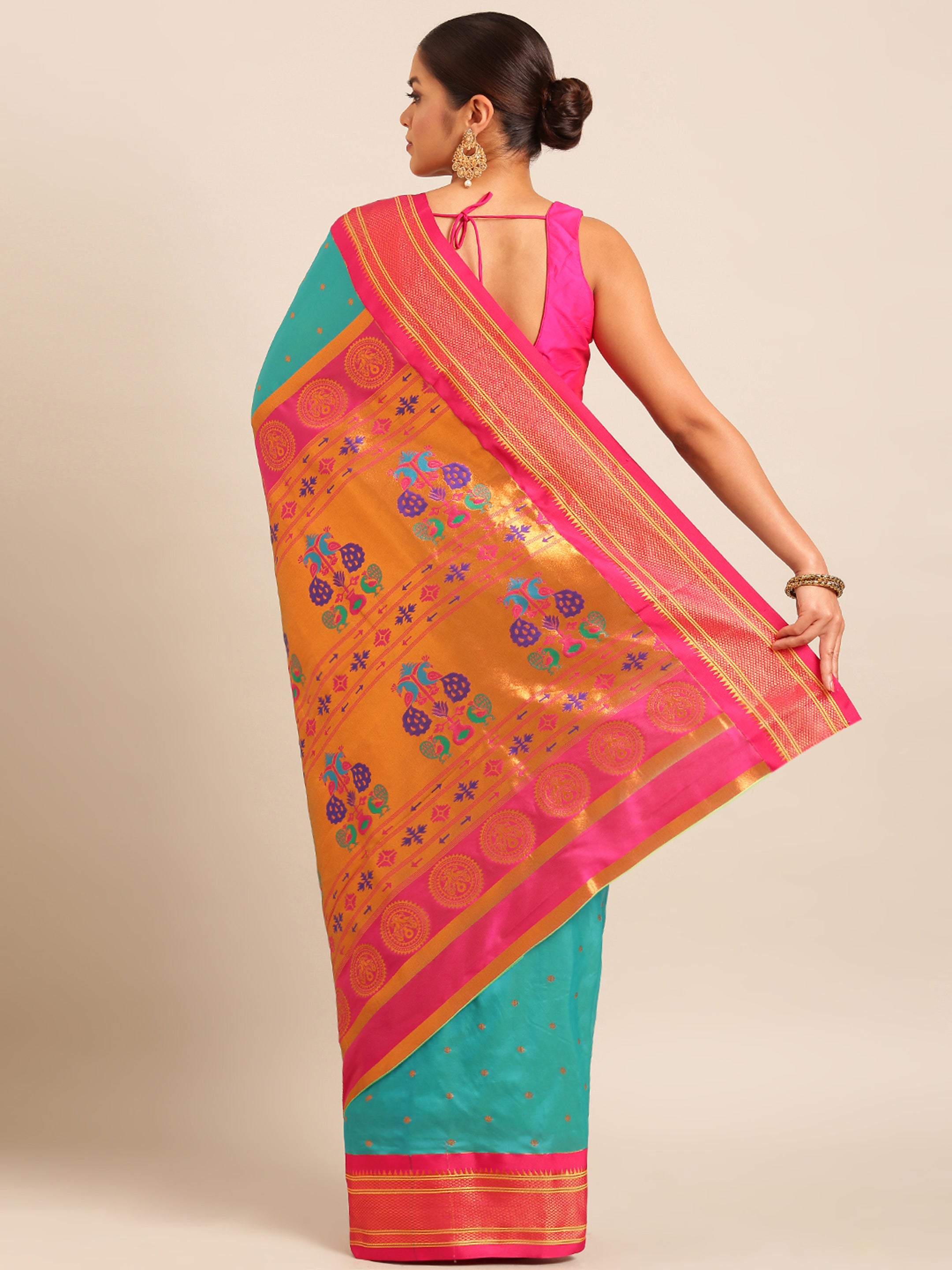 Maharani Paithani Saree Silk Blend | Polka Butta Design | Wedding Wear