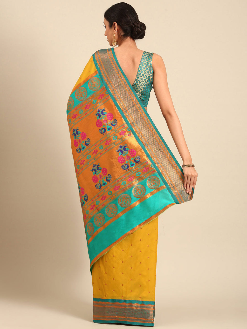 Maharani Paithani Saree Silk Blend | Polka Butta Design | Wedding Wear