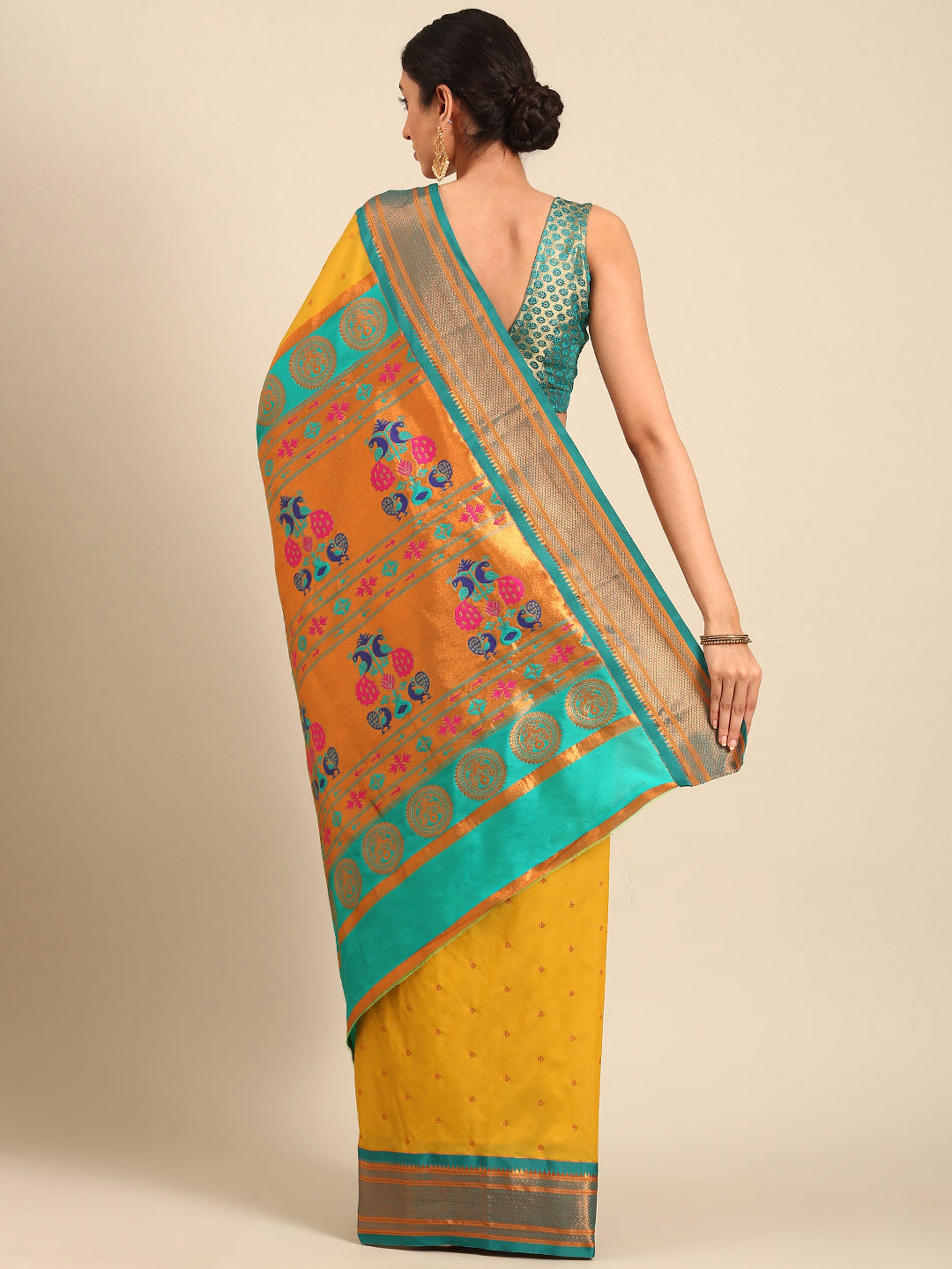Maharani Paithani Saree Silk Blend | Polka Butta Design | Wedding Wear