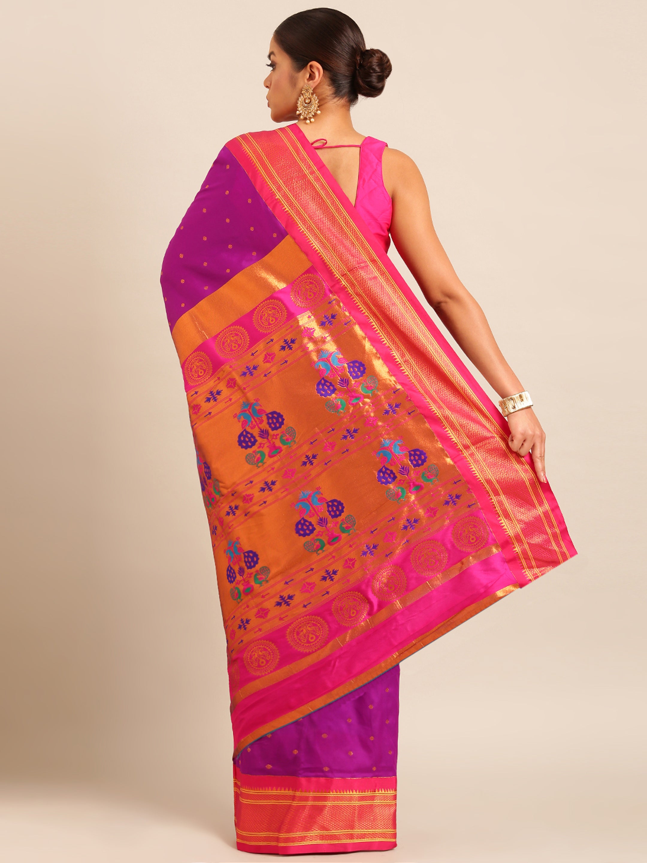 Maharani Paithani Saree Silk Blend | Polka Butta Design | Wedding Wear