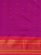 Maharani paithani saree silk blend in purple & pink with polka butta design saree for wedding and festive wear