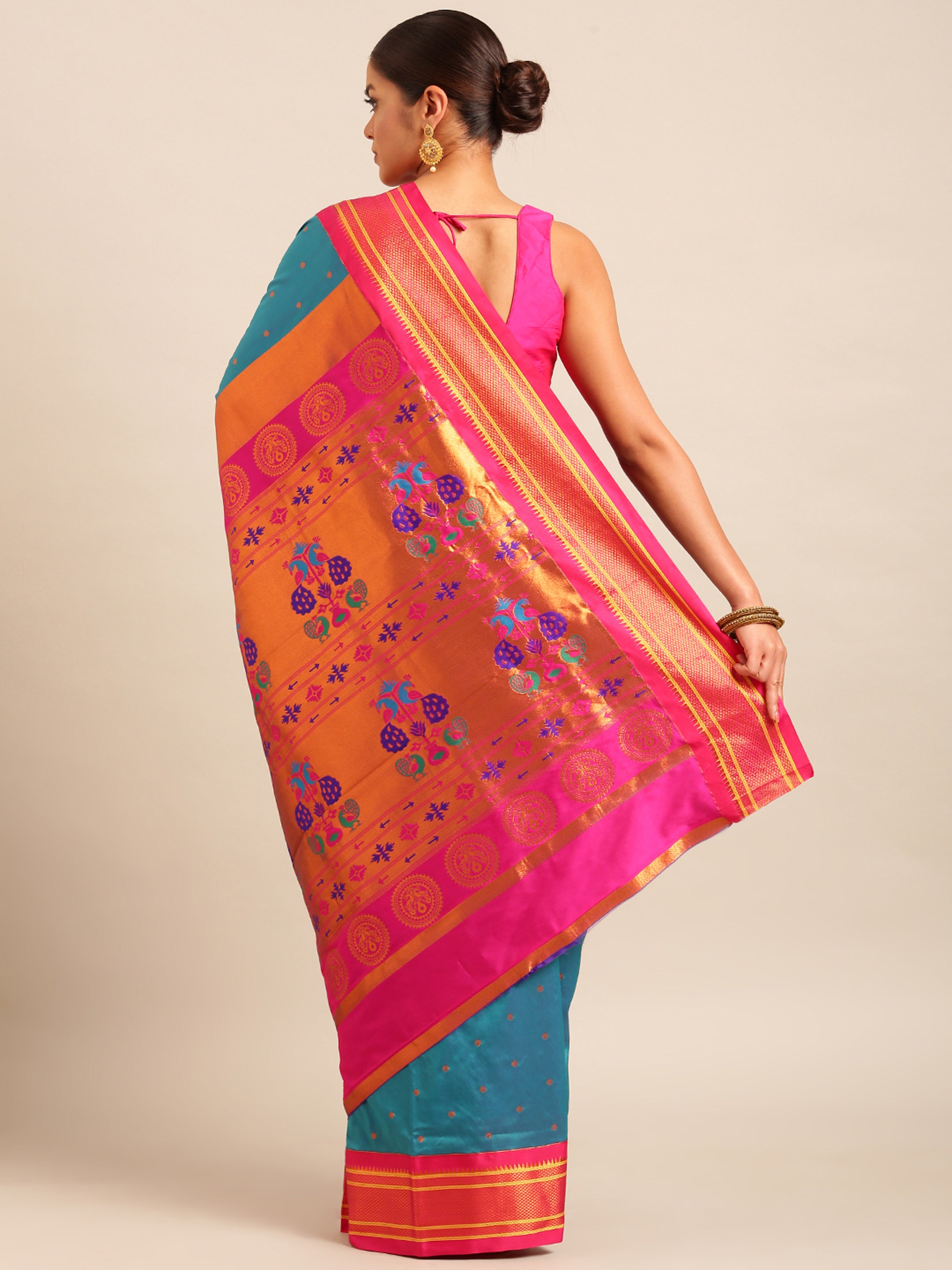 Maharani Paithani Saree Silk Blend | Polka Butta Design | Wedding Wear