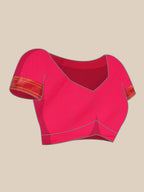 Maharani paithani saree silk blend in & rama green & pink with polka butta design saree with unstitched blouse piece