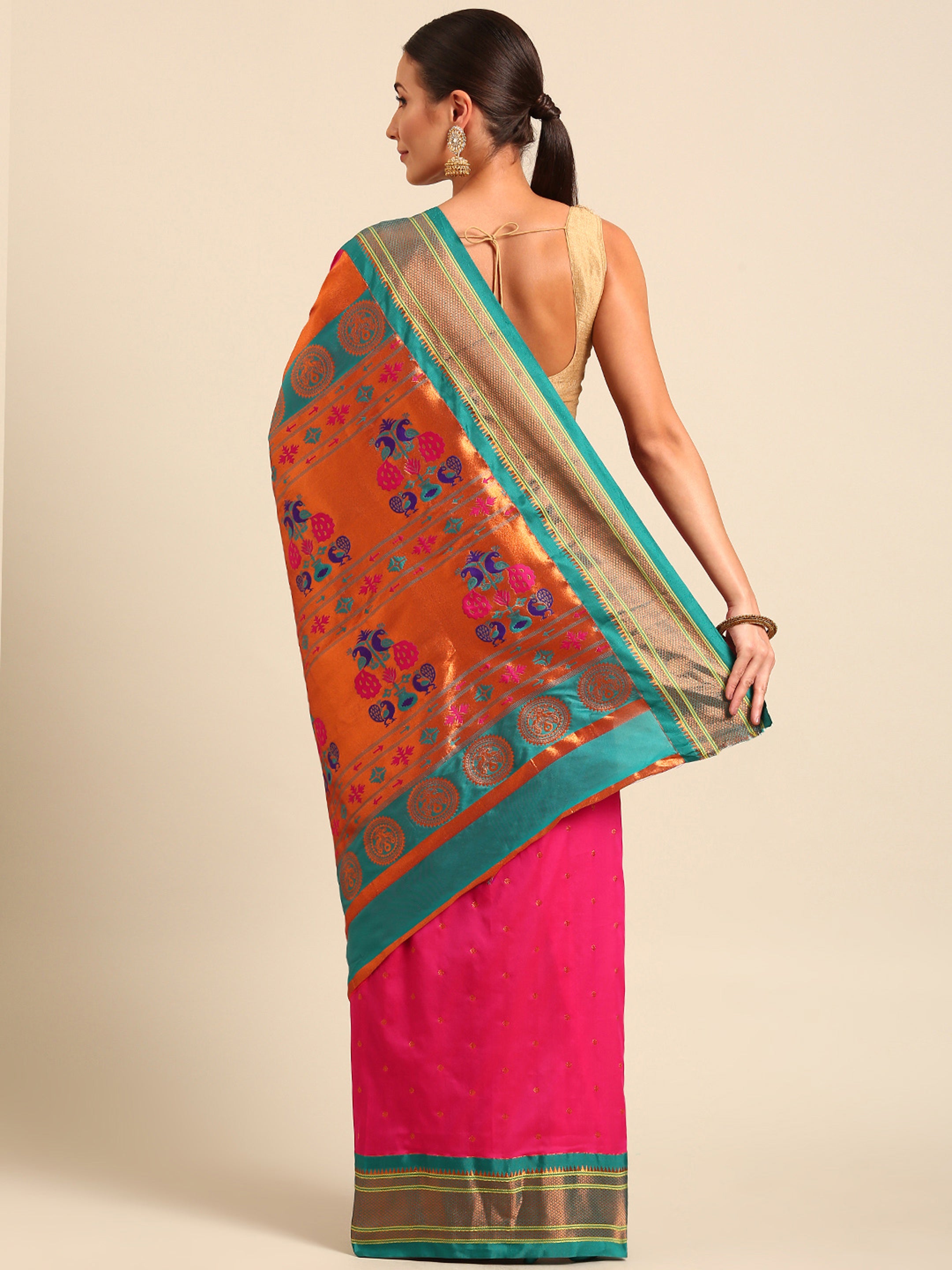 Maharani Paithani Saree Silk Blend | Polka Butta Design | Wedding Wear