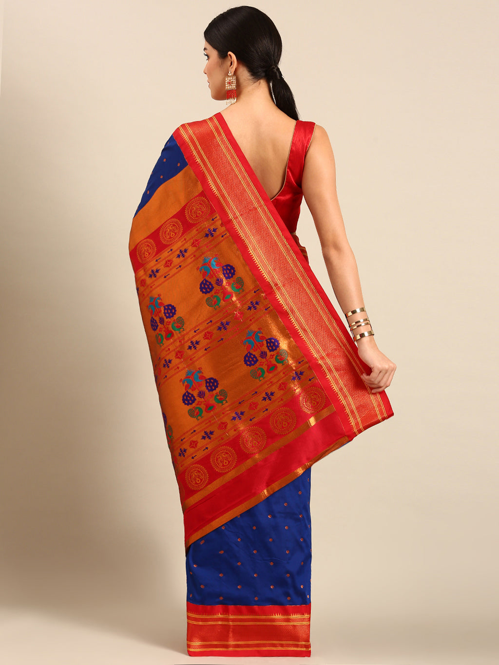 Maharani Paithani Saree Silk Blend | Polka Butta Design | Wedding Wear