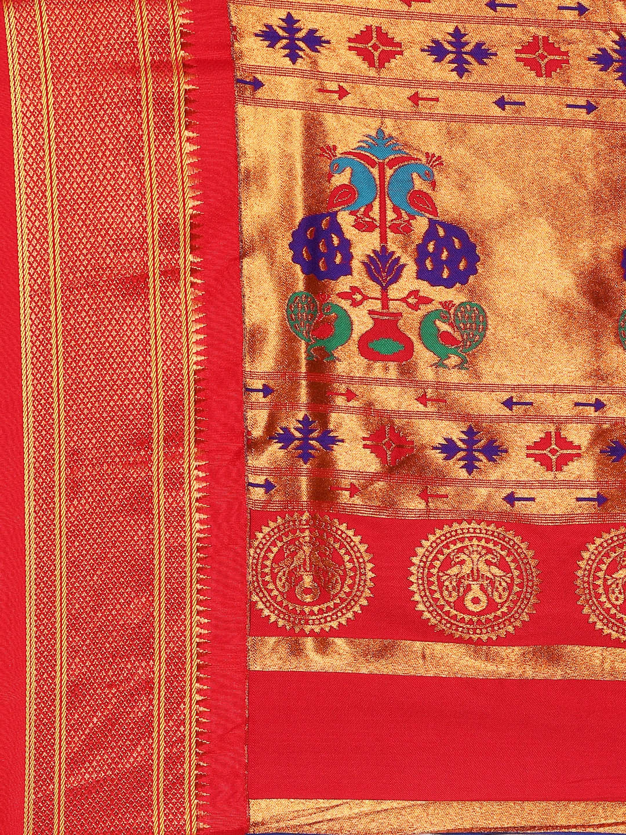 Maharani Paithani Saree Silk Blend | Polka Butta Design | Wedding Wear