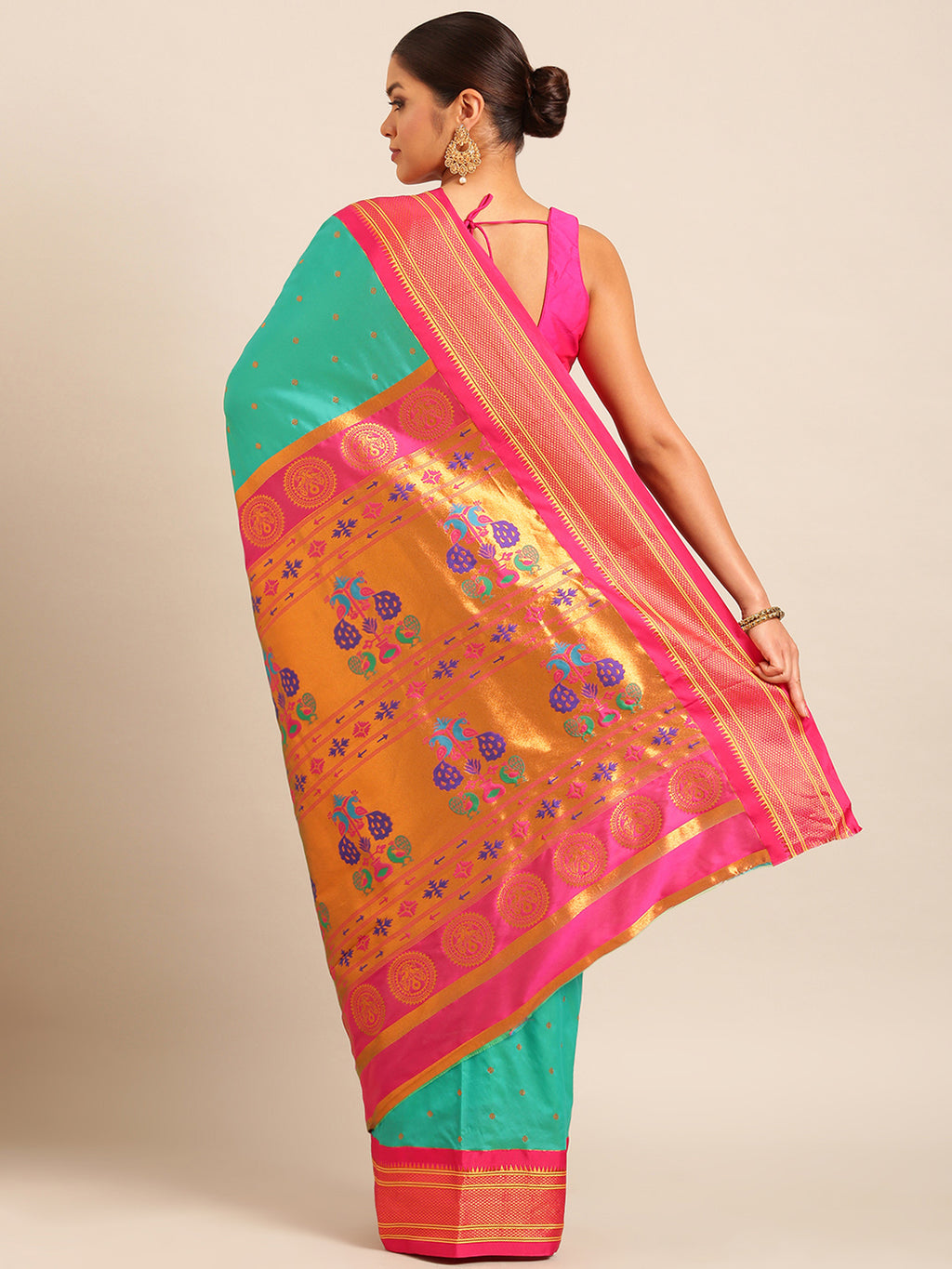 Maharani Paithani Saree Silk Blend | Polka Butta Design | Wedding Wear