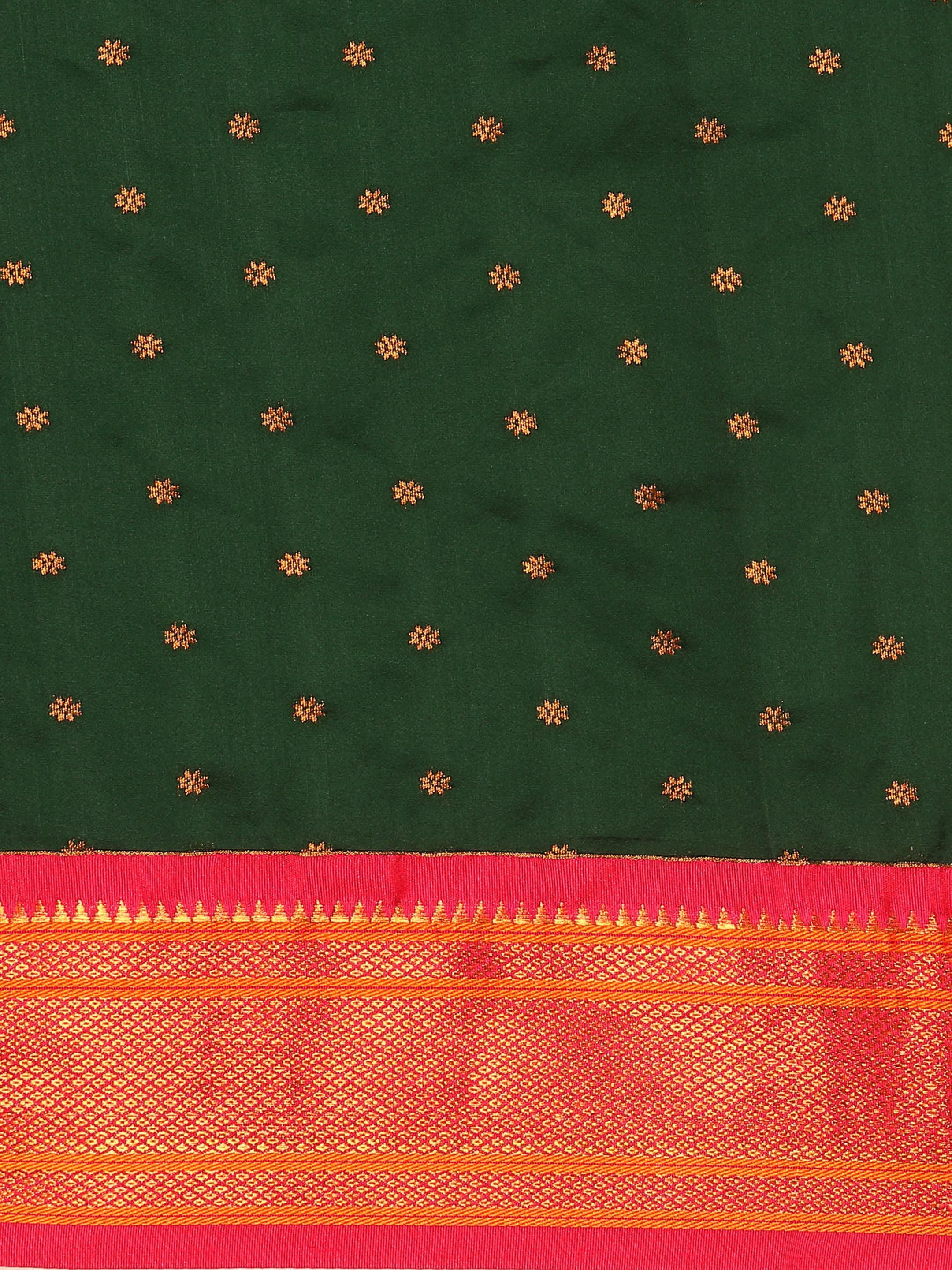 Double Pallu Paithani Saree Silk Blend | Zari Star Butti | Wedding Wear