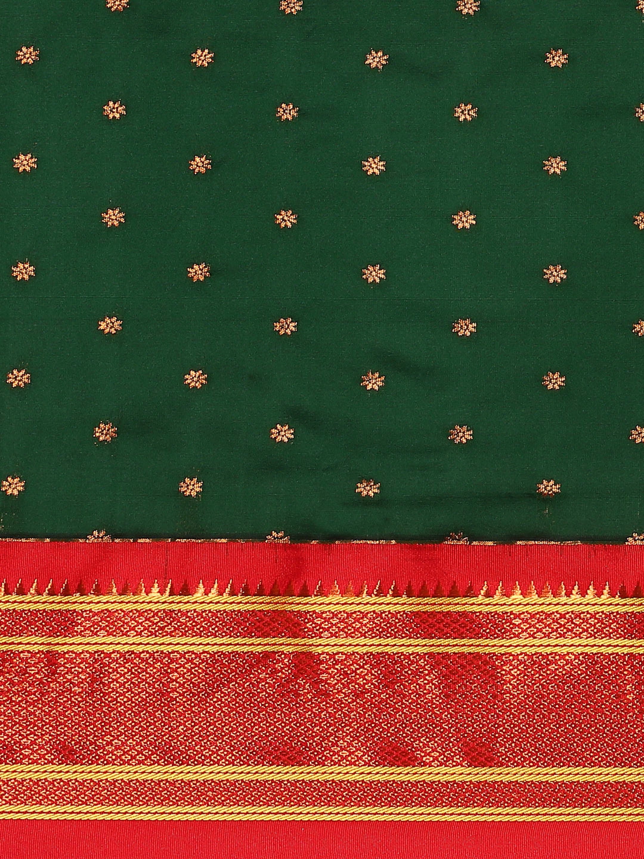 Double Pallu Paithani Saree Silk Blend | Zari Star Butti | Wedding Wear