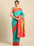 Double Pallu Paithani Saree Silk Blend | Zari Star Butti | Wedding Wear