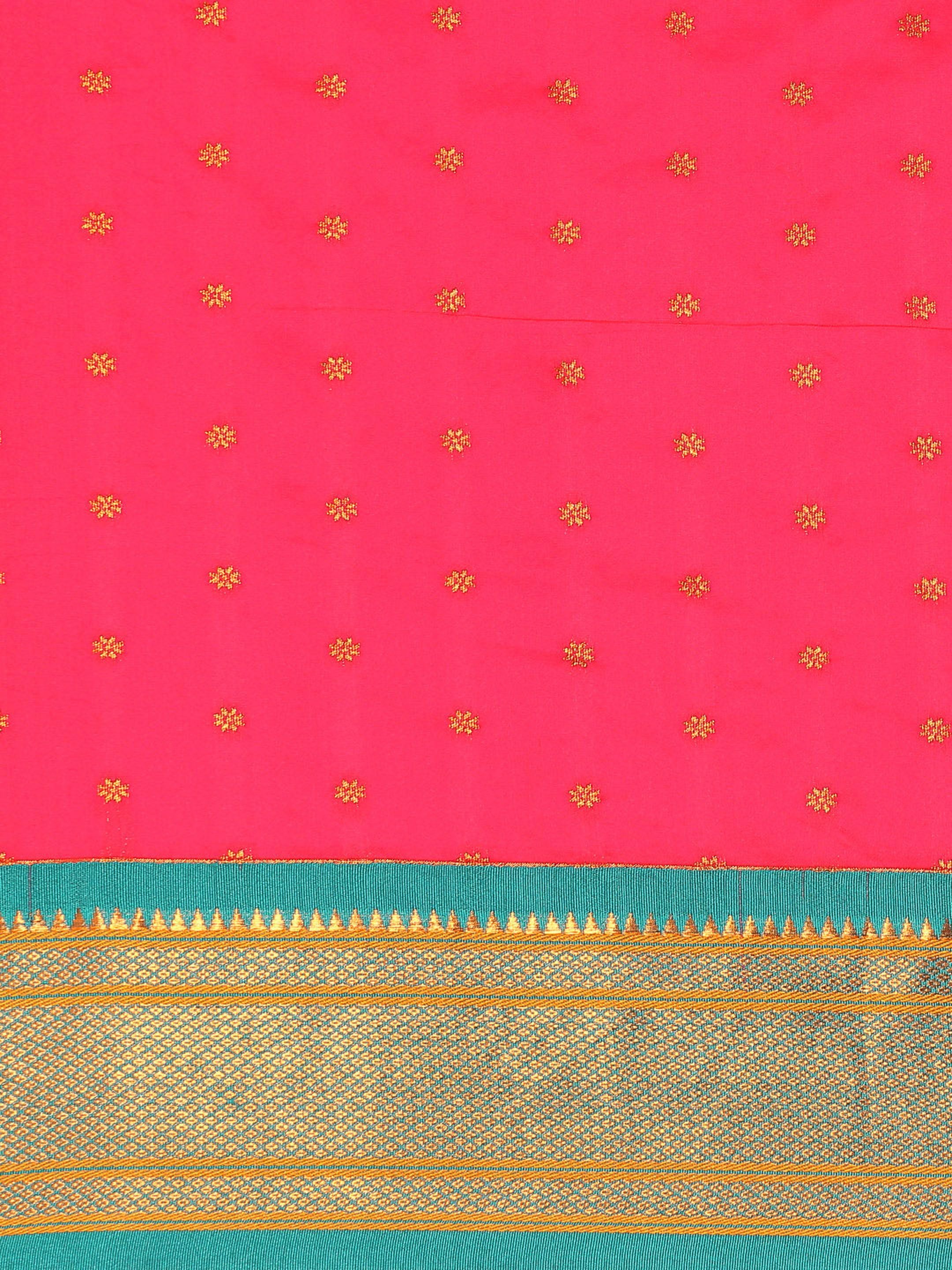Double Pallu Paithani Saree Silk Blend | Zari Star Butti | Wedding Wear