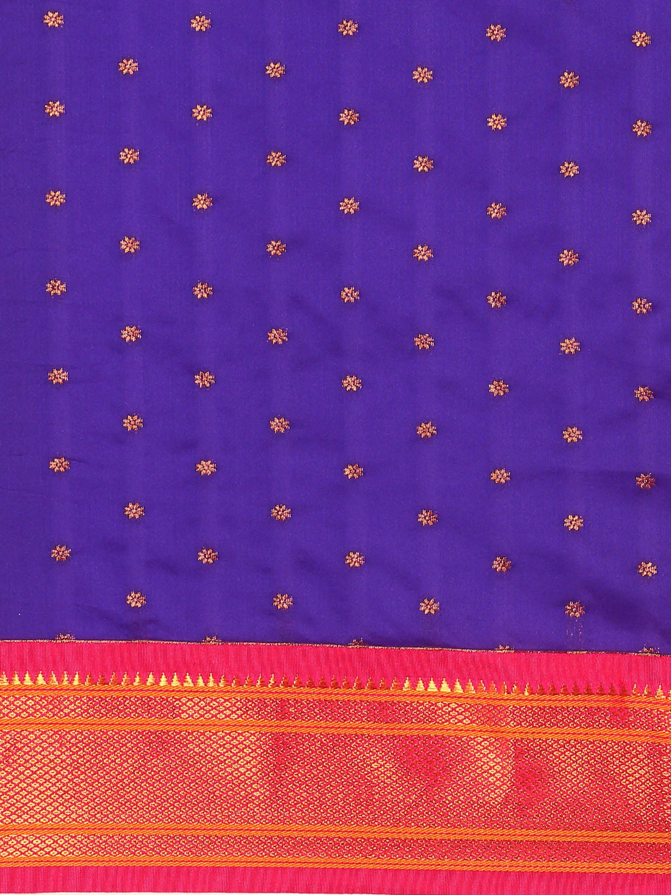 Double Pallu Paithani Saree Silk Blend | Zari Star Butti | Wedding Wear