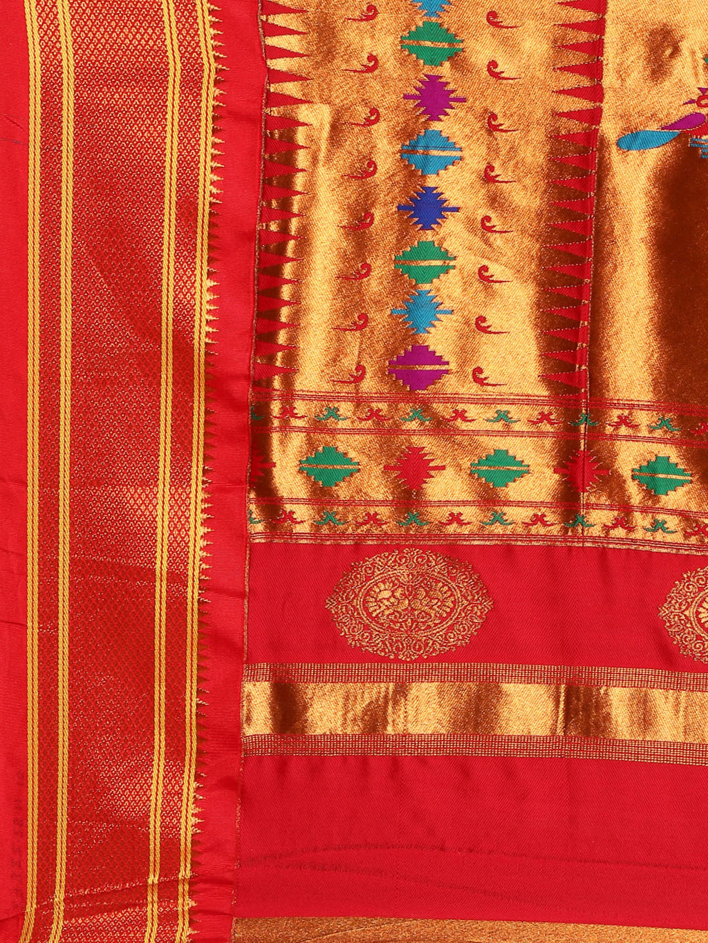 Double Pallu Paithani Saree Silk Blend | Zari Star Butti | Wedding Wear