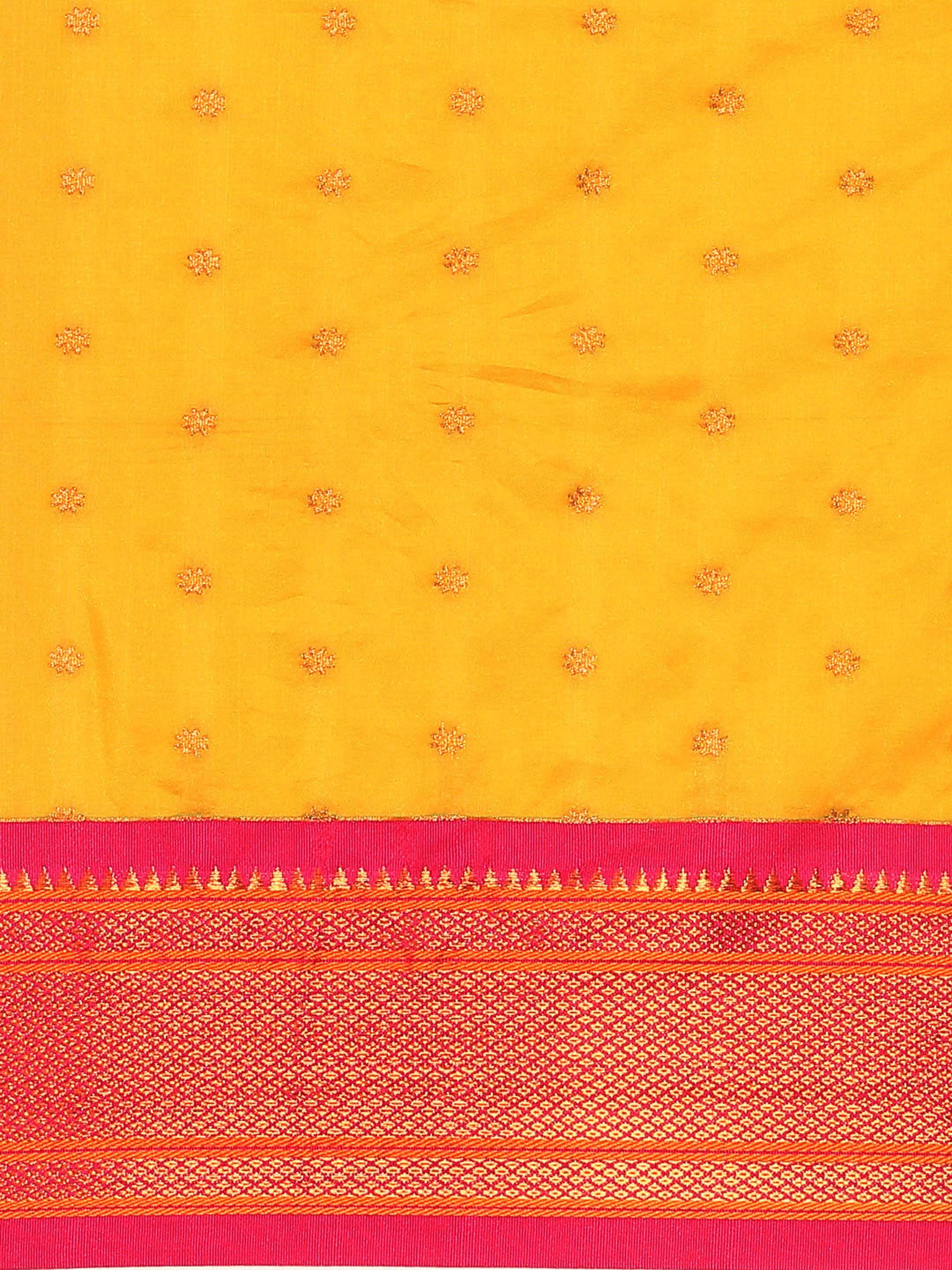 Double Pallu Paithani Saree Silk Blend | Zari Star Butti | Wedding Wear