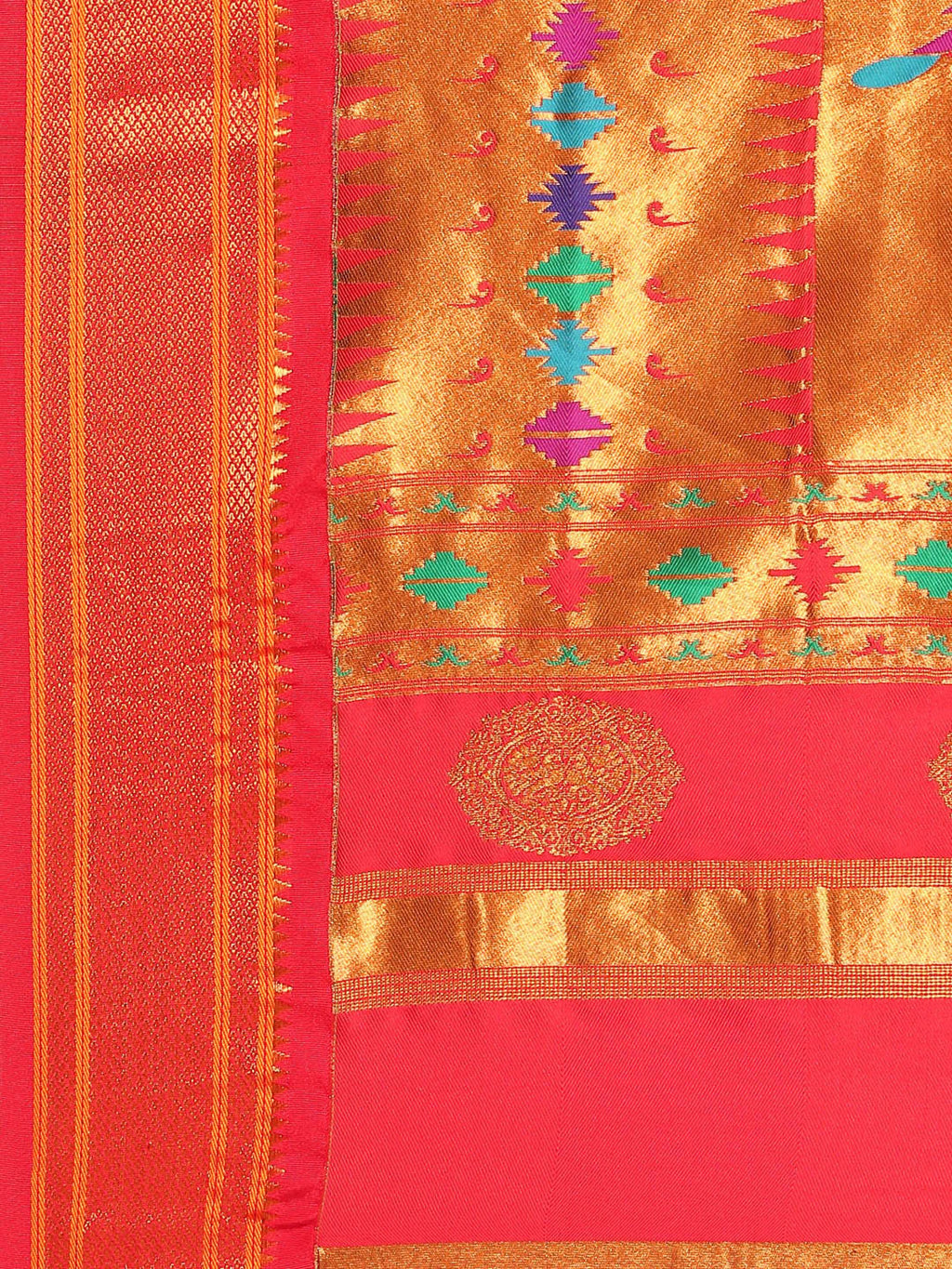 Double Pallu Paithani Saree Silk Blend | Zari Star Butti | Wedding Wear