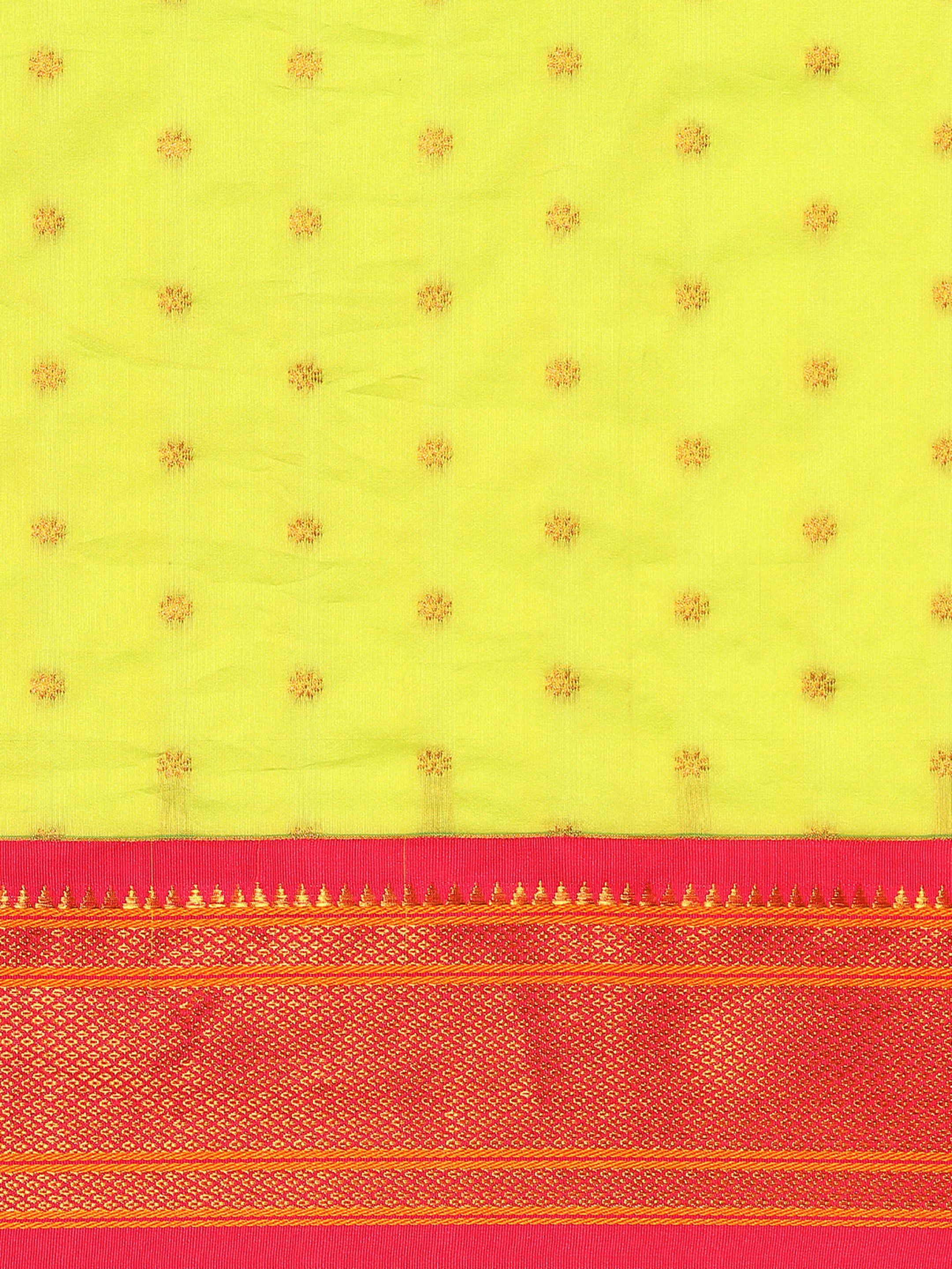 Double Pallu Paithani Saree Silk Blend | Zari Star Butti | Wedding Wear