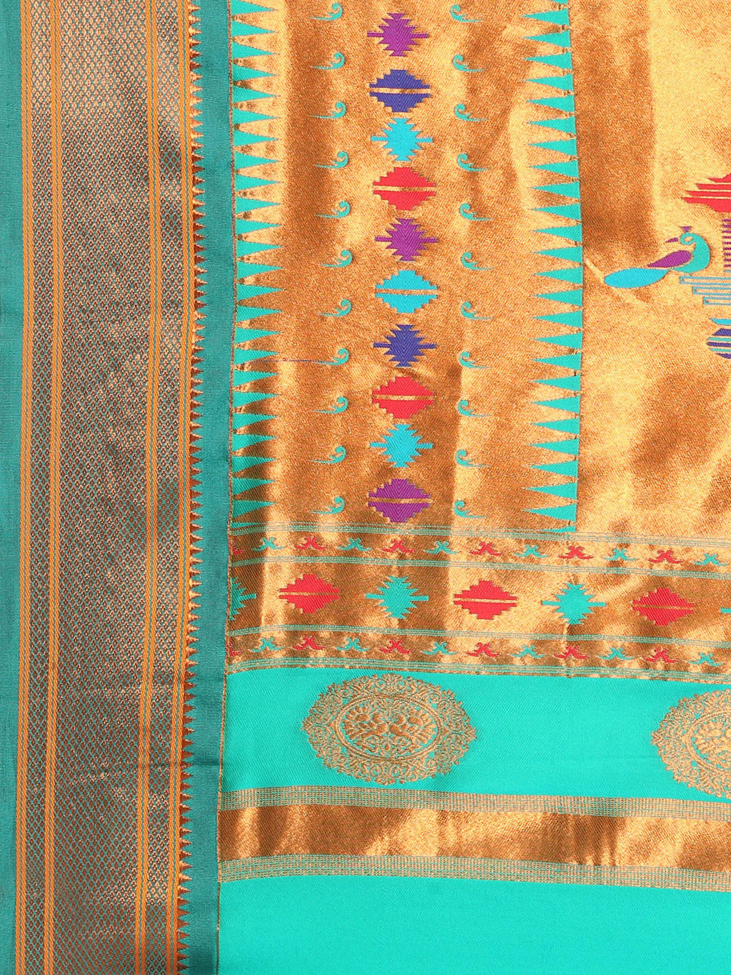 Double Pallu Paithani Saree Silk Blend | Zari Star Butti | Wedding Wear