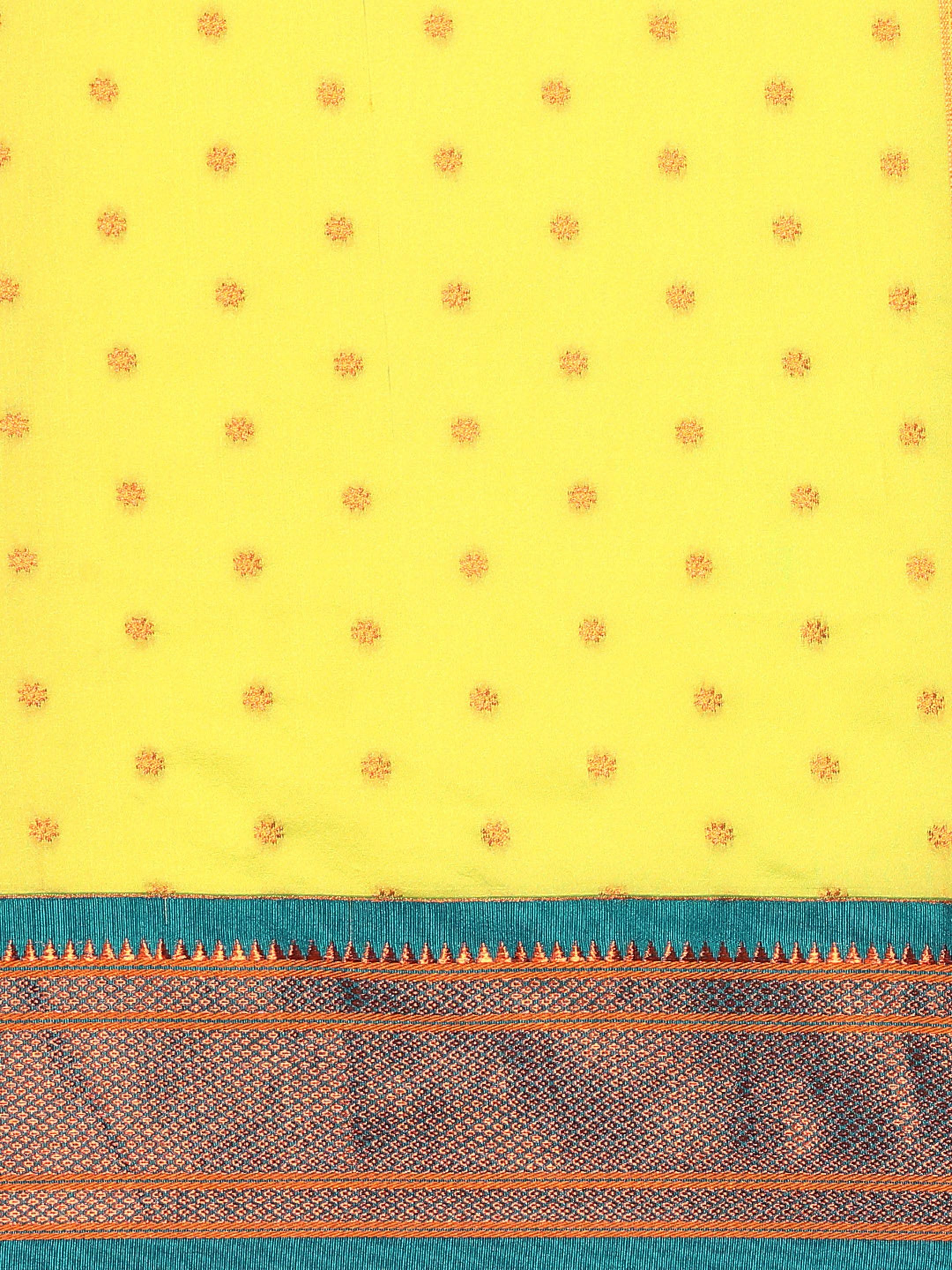 Double Pallu Paithani Saree Silk Blend | Zari Star Butti | Wedding Wear