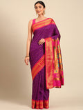 Double Pallu Paithani Saree Silk Blend | Zari Star Butti | Wedding Wear