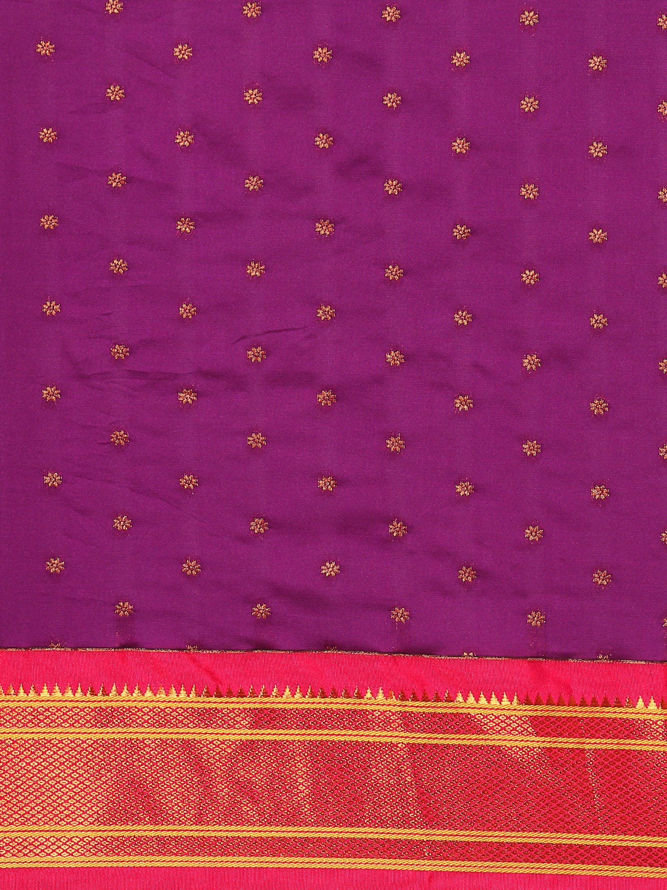 Double Pallu Paithani Saree Silk Blend | Zari Star Butti | Wedding Wear