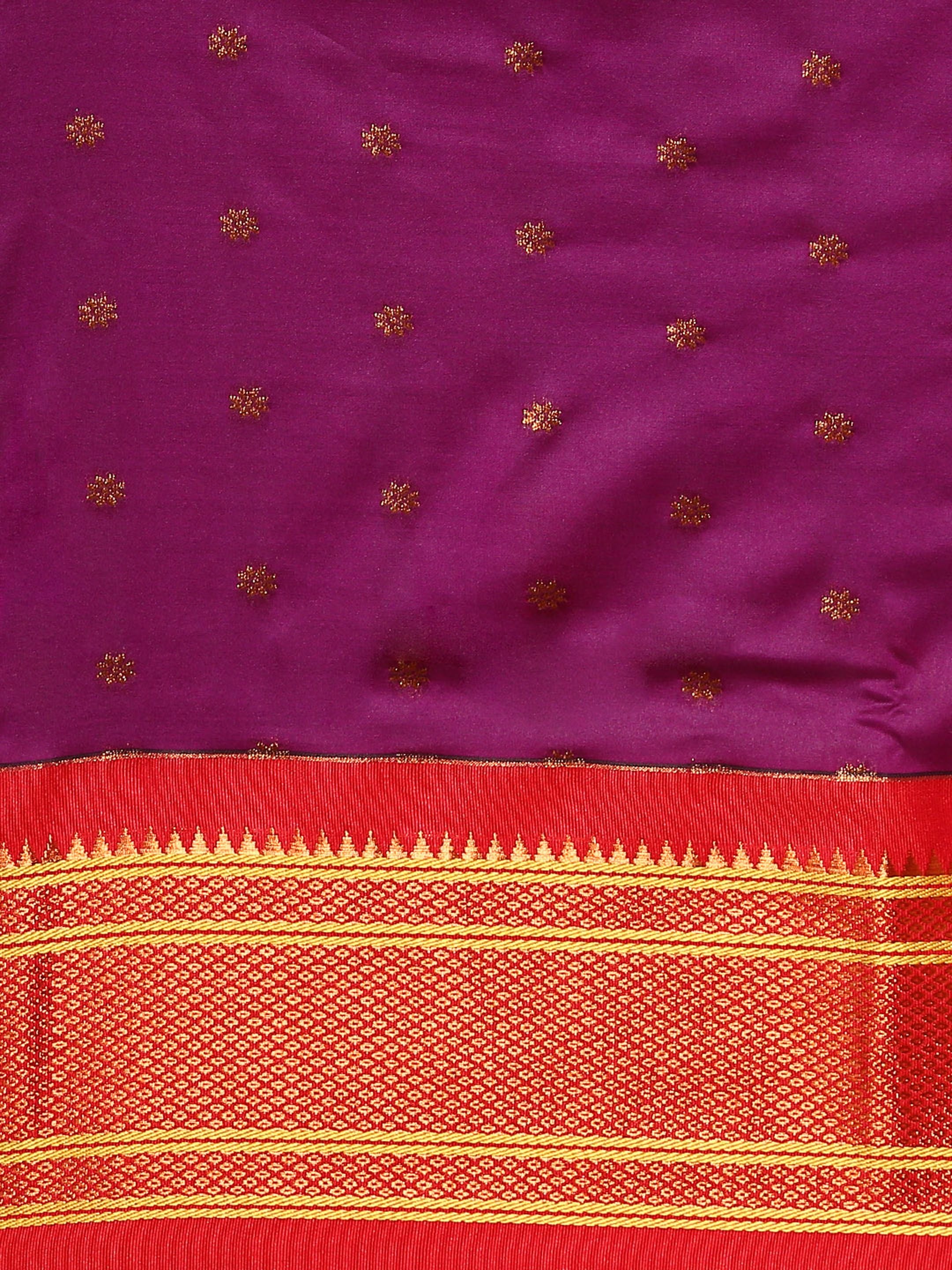 Double Pallu Paithani Saree Silk Blend | Zari Star Butti | Wedding Wear