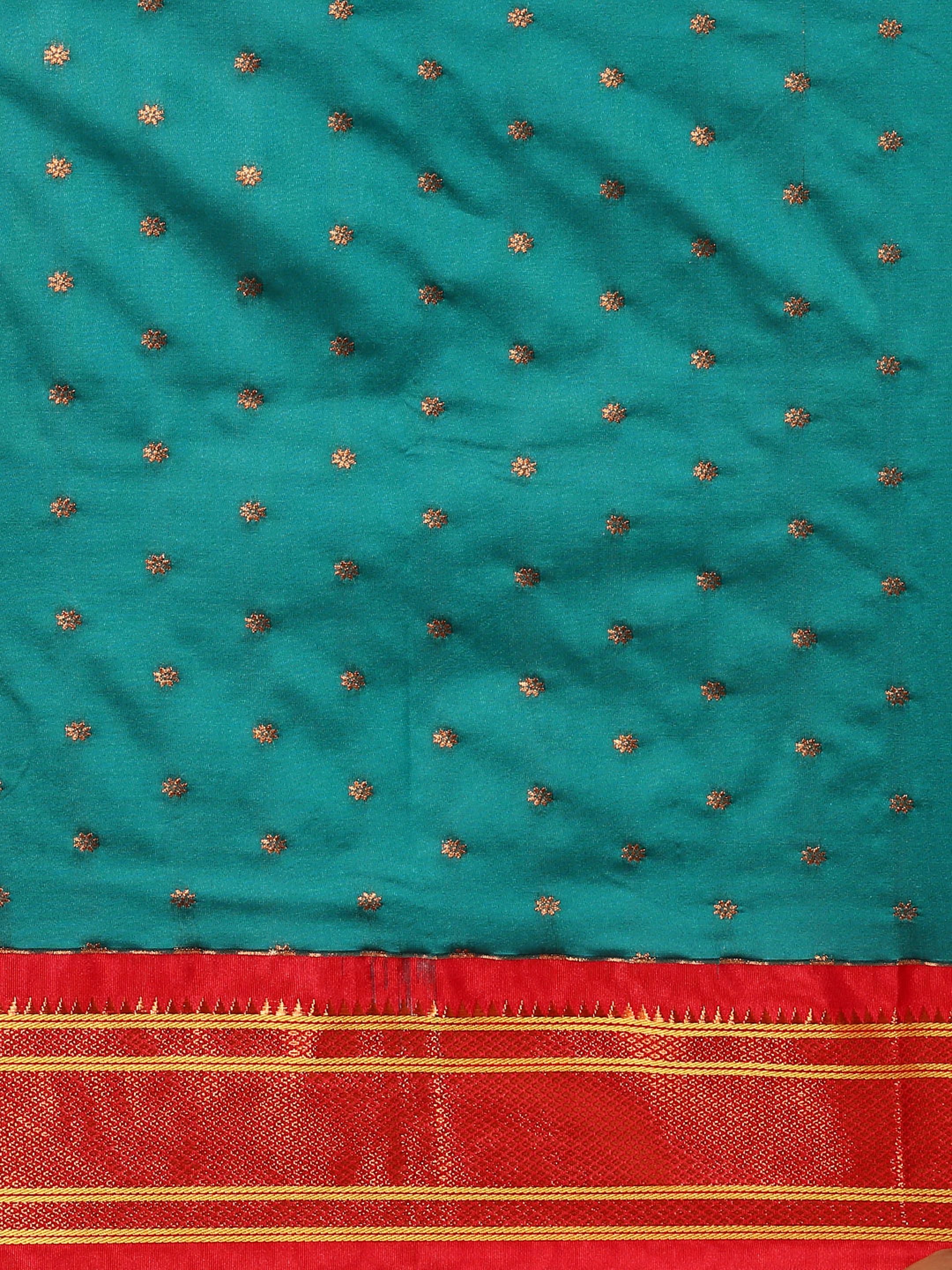 Double Pallu Paithani Saree Silk Blend | Zari Star Butti | Wedding Wear