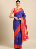 Double Pallu Paithani Saree Silk Blend | Zari Star Butti | Wedding Wear