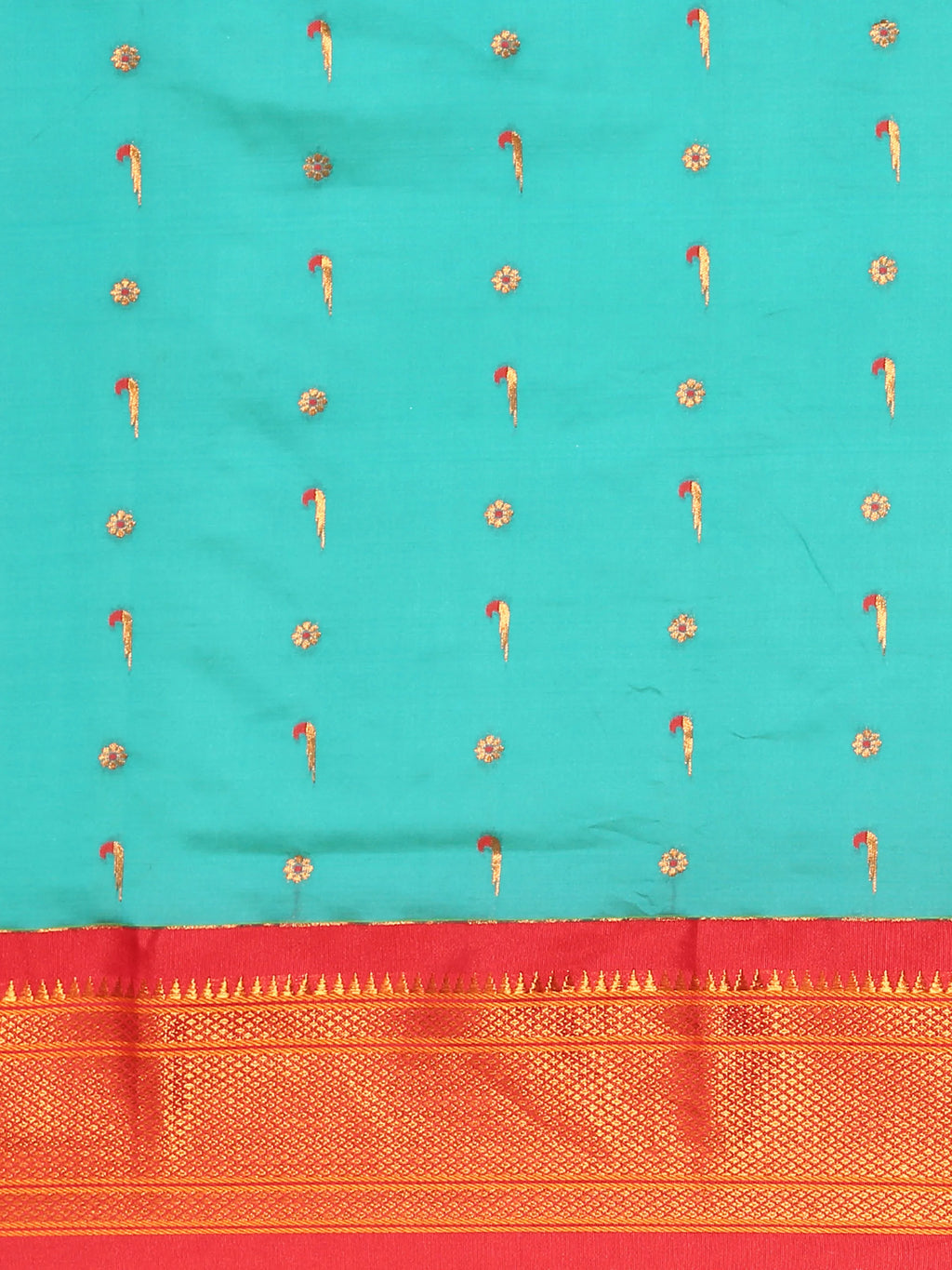 Silk Blend Muniya Paithani Saree – Muniya & Flower Meena Butti with Peacock & Muniya Pallu | Wedding Wear