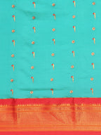 Silk Blend Muniya Paithani Saree – Muniya & Flower Meena Butti with Peacock & Muniya Pallu | Wedding Wear