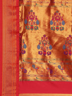 Silk Blend Muniya Paithani Saree – Muniya & Flower Meena Butti with Peacock & Muniya Pallu | Wedding Wear