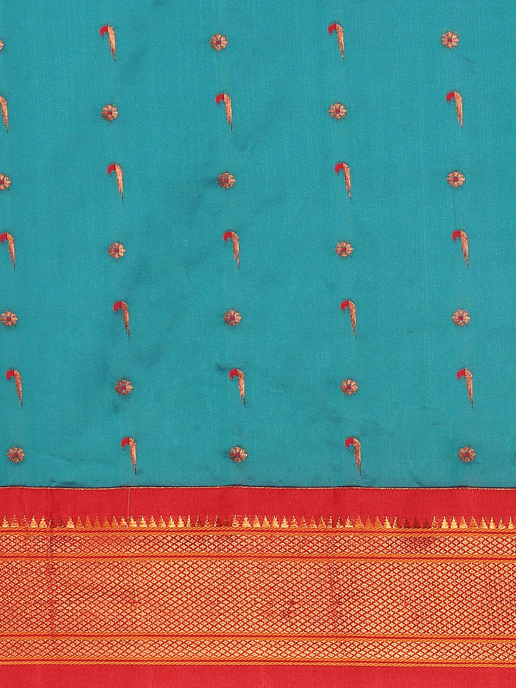 Silk Blend Muniya Paithani Saree – Muniya & Flower Meena Butti with Peacock & Muniya Pallu | Wedding Wear