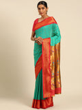 Silk Blend Muniya Paithani Saree – Muniya & Flower Meena Butti with Peacock & Muniya Pallu | Wedding Wear