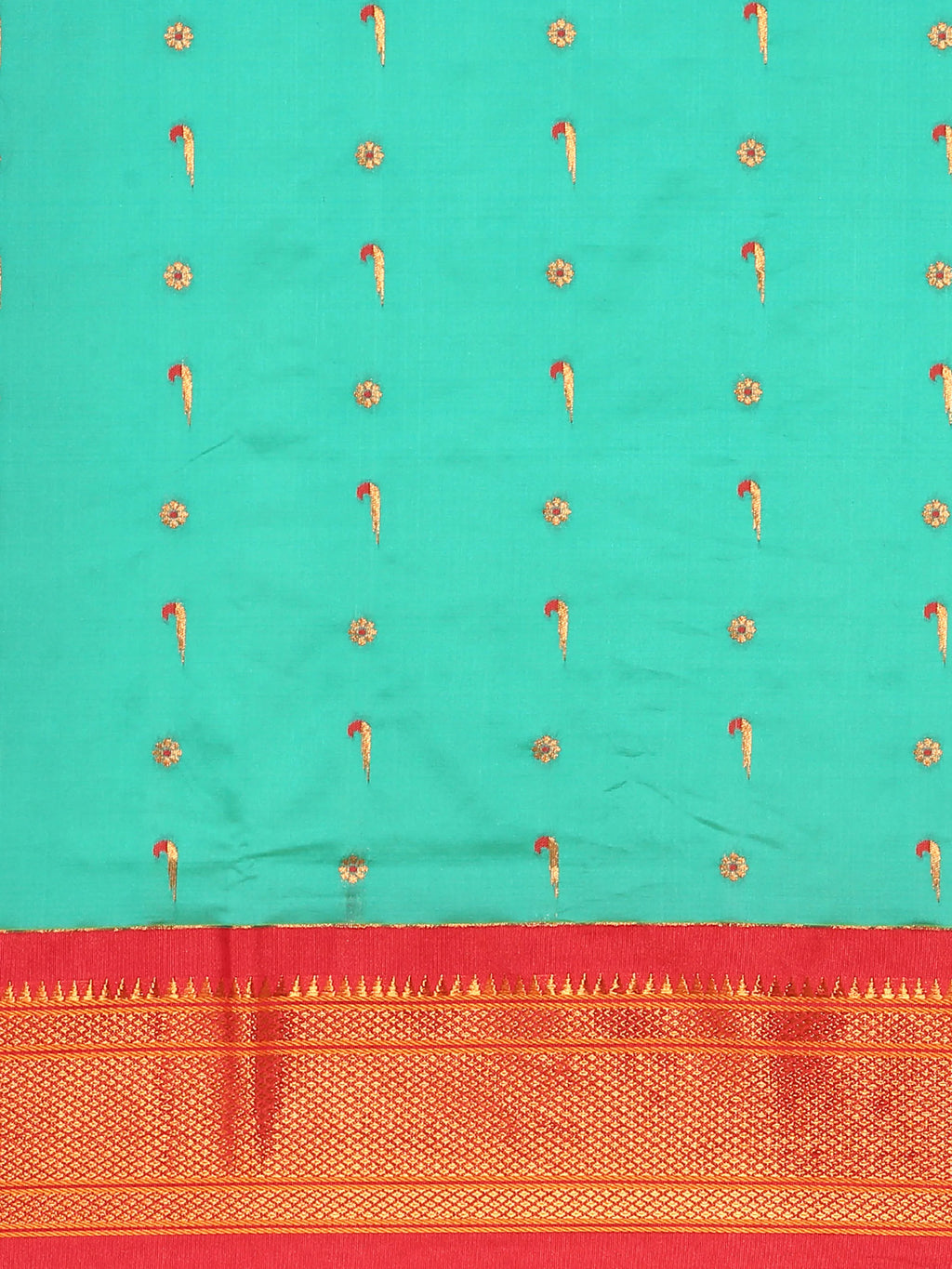Silk Blend Muniya Paithani Saree – Muniya & Flower Meena Butti with Peacock & Muniya Pallu | Wedding Wear