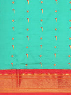 Silk Blend Muniya Paithani Saree – Muniya & Flower Meena Butti with Peacock & Muniya Pallu | Wedding Wear