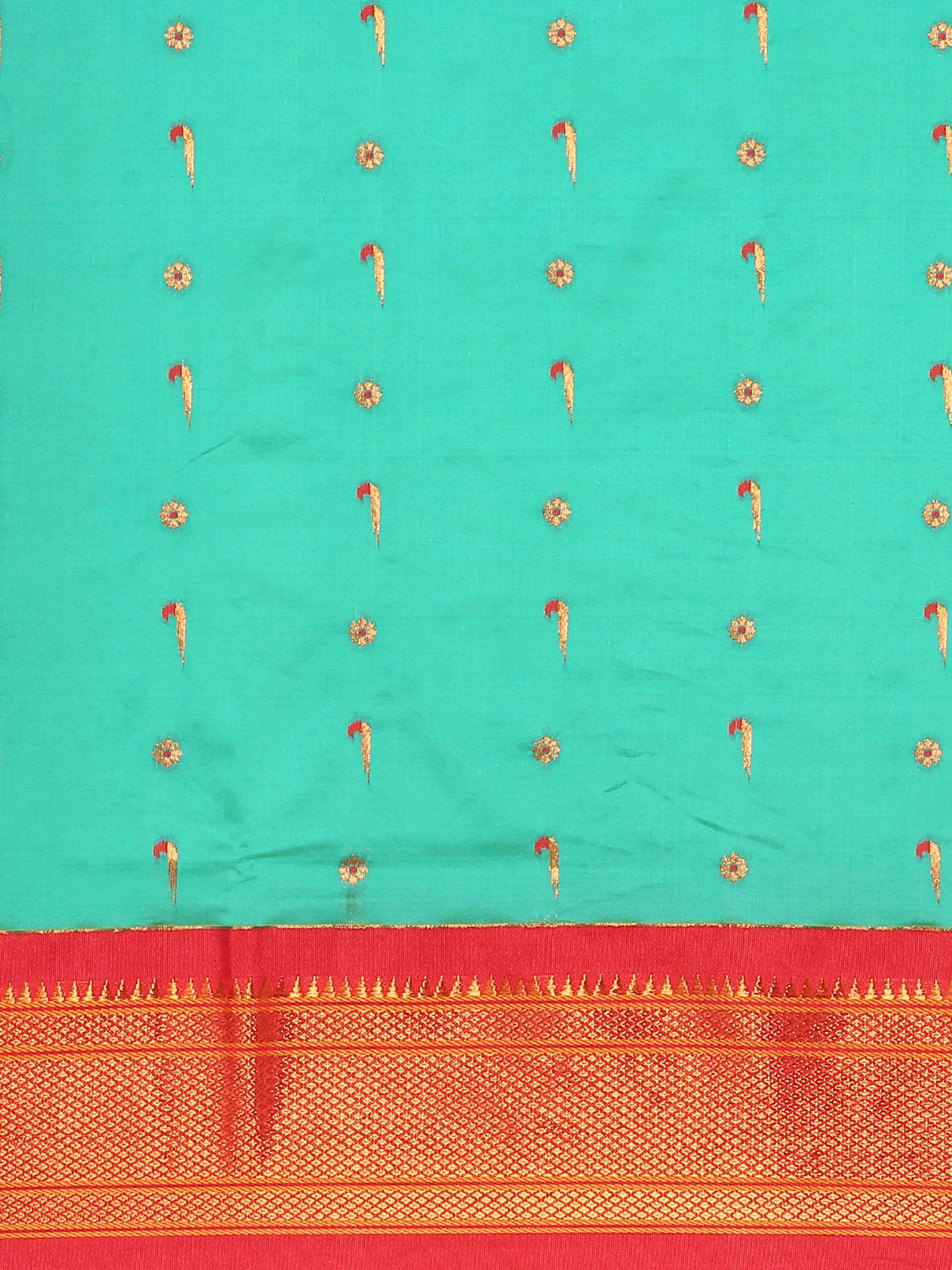 Silk Blend Muniya Paithani Saree – Muniya & Flower Meena Butti with Peacock & Muniya Pallu | Wedding Wear