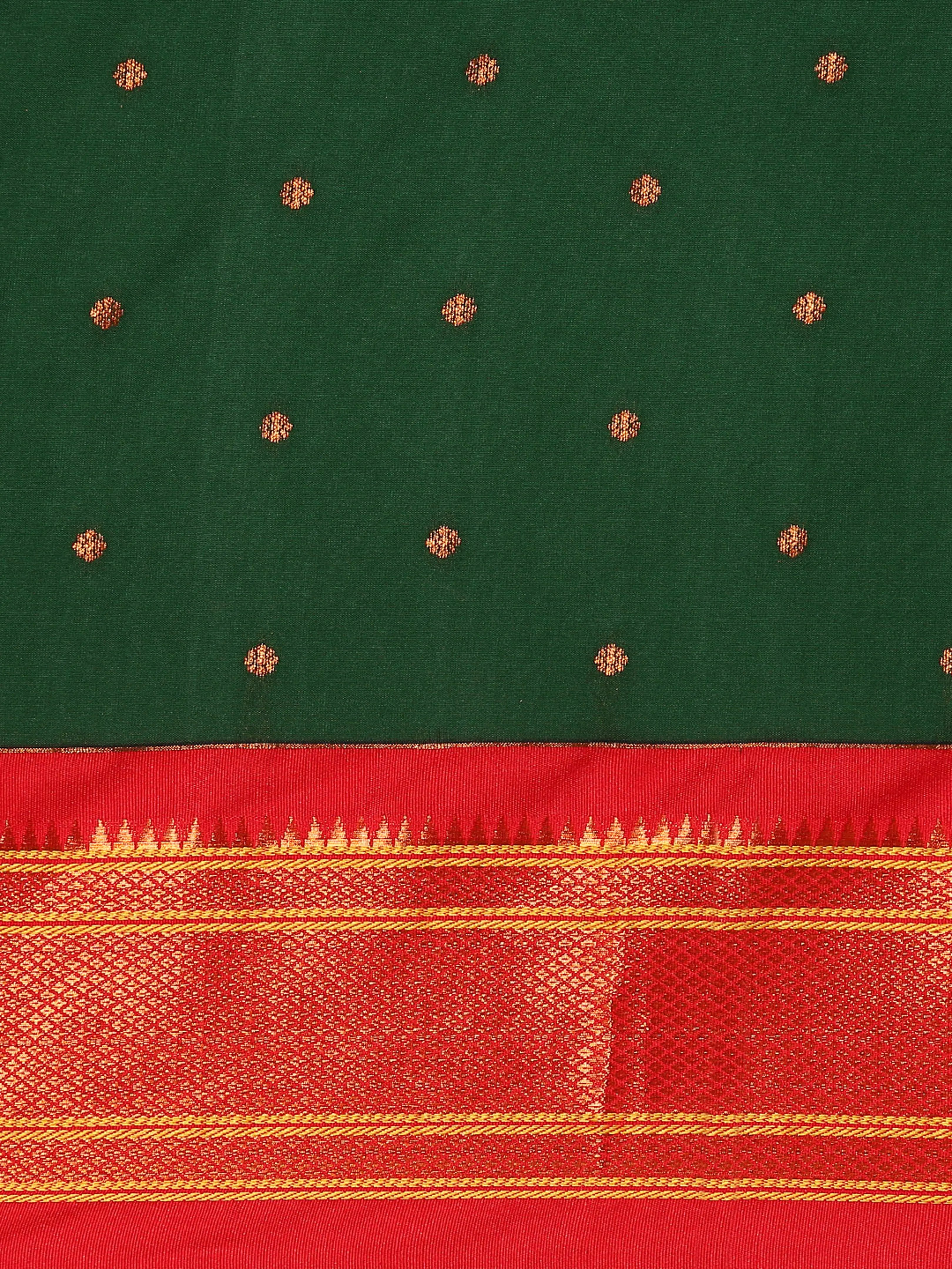 Maharani Nauvari Paithani Saree Silk Blend | 9 Yard Kashta Saree | Wedding Wear
