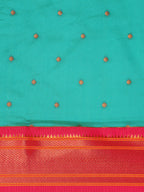 Border detail of Maharani Nauvari Paithani saree silk blend 9 yard Kashta saree in chintamani and pink with zari kath design