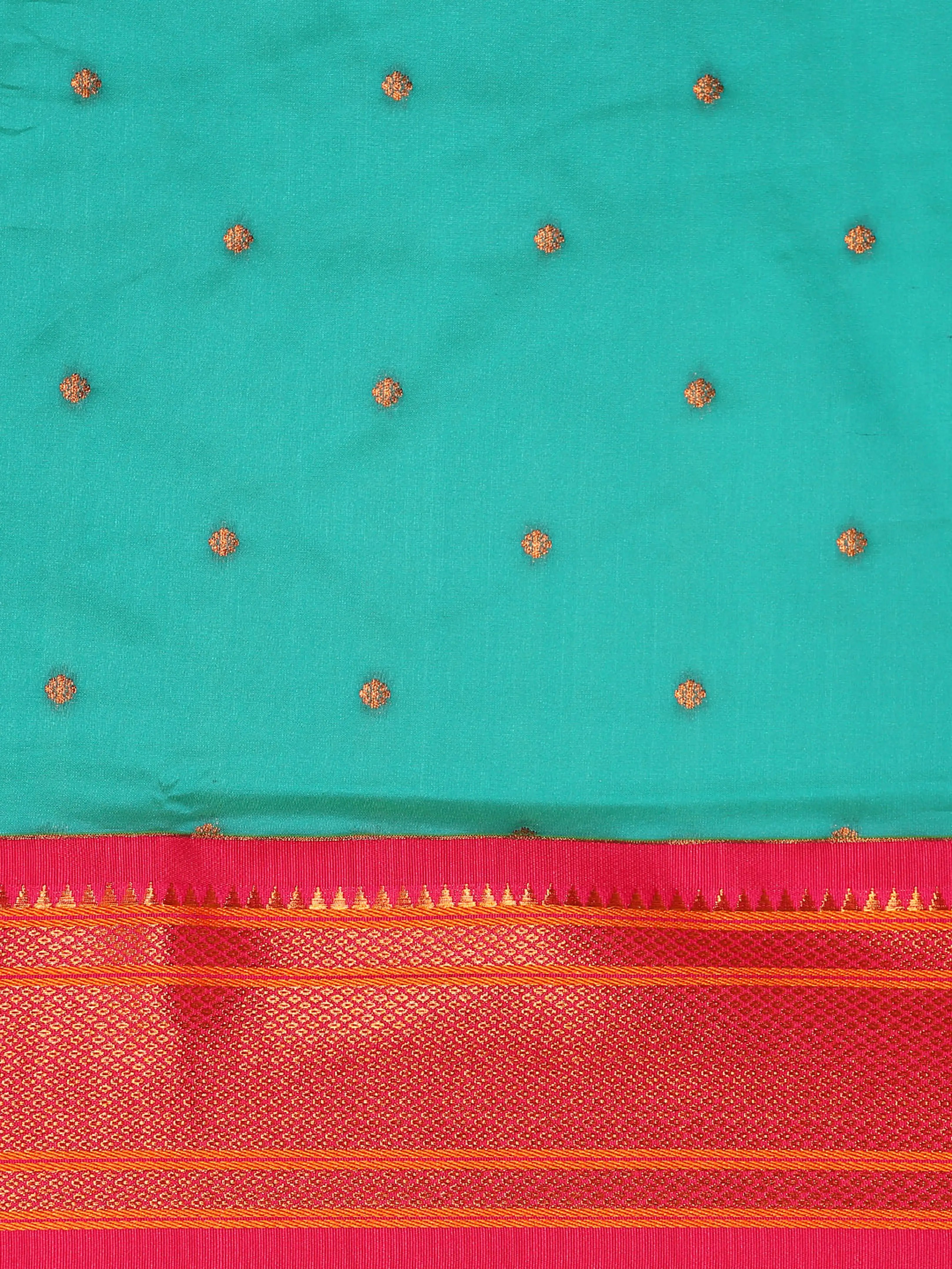 Maharani Nauvari Paithani Saree Silk Blend | 9 Yard Kashta Saree | Wedding Wear