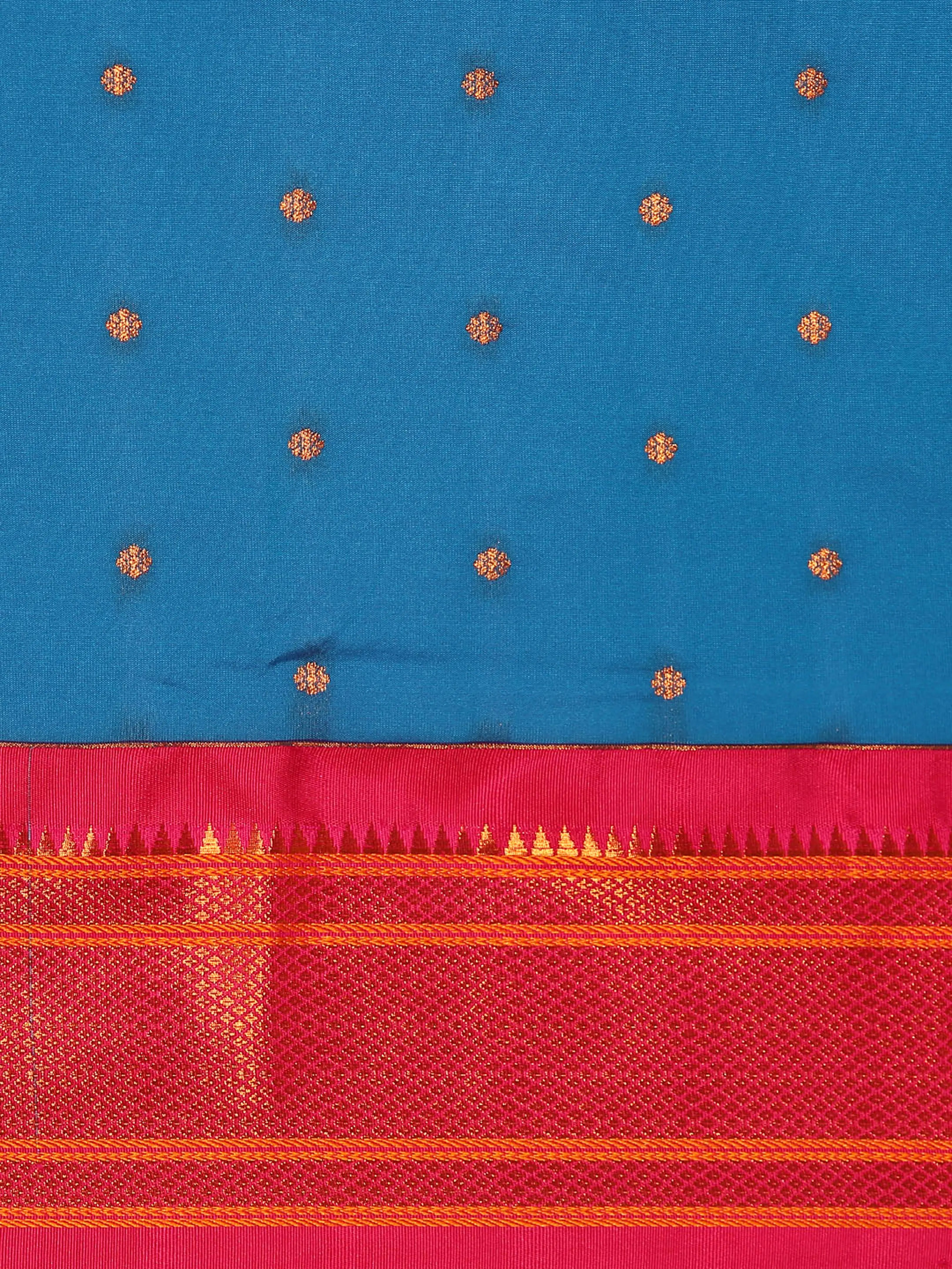 Maharani Nauvari Paithani Saree Silk Blend | 9 Yard Kashta Saree | Wedding Wear