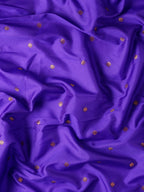 Fabric detail of Maharani Nauvari Paithani saree silk blend 9 yard Kashta saree in indigo blue and pink with silk blend texture