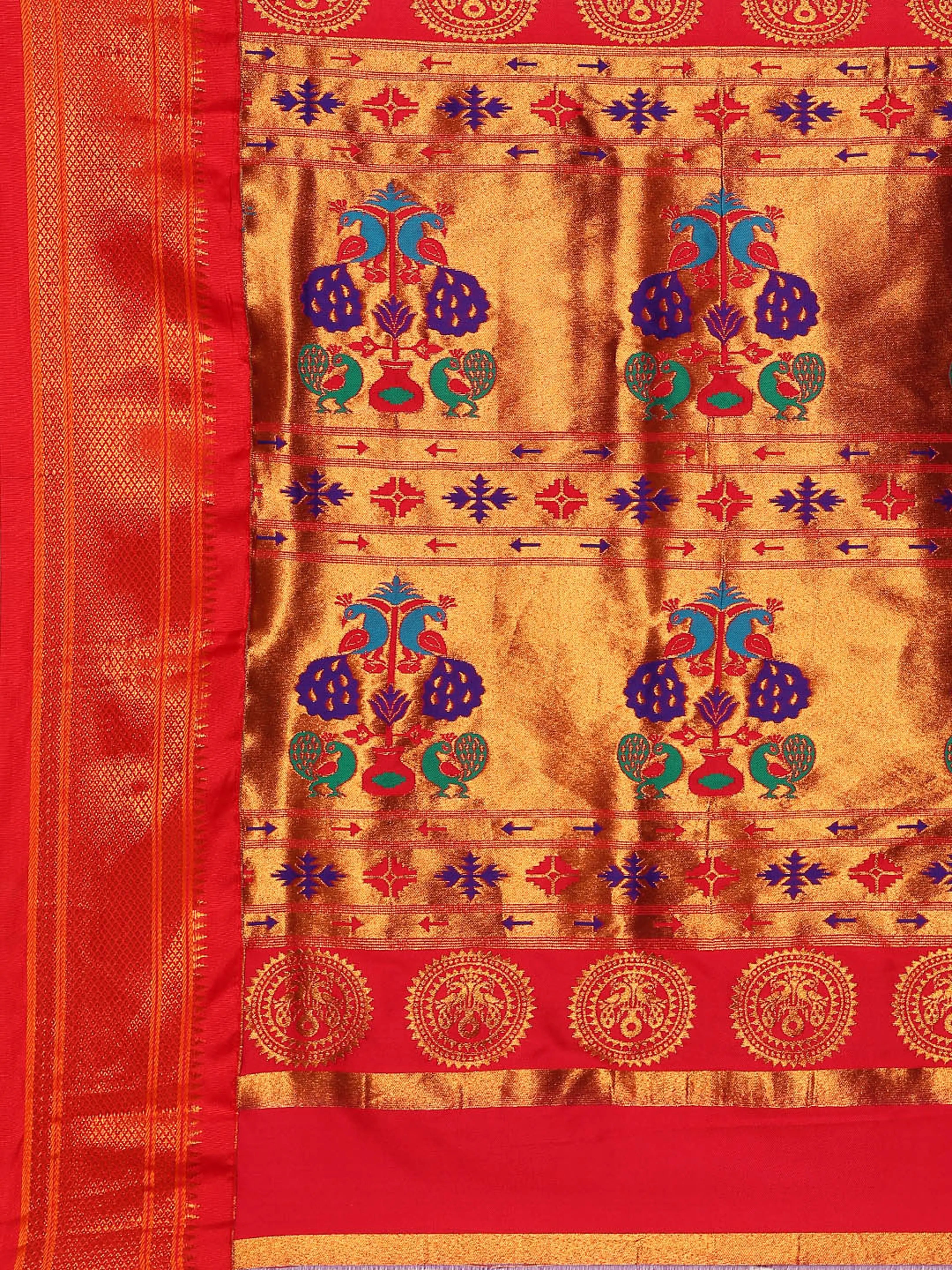 Maharani Nauvari Paithani Saree Silk Blend | 9 Yard Kashta Saree | Wedding Wear