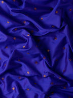 Fabric detail of Maharani Nauvari Paithani saree silk blend 9 yard Kashta saree in royal blue and pink with silk blend texture