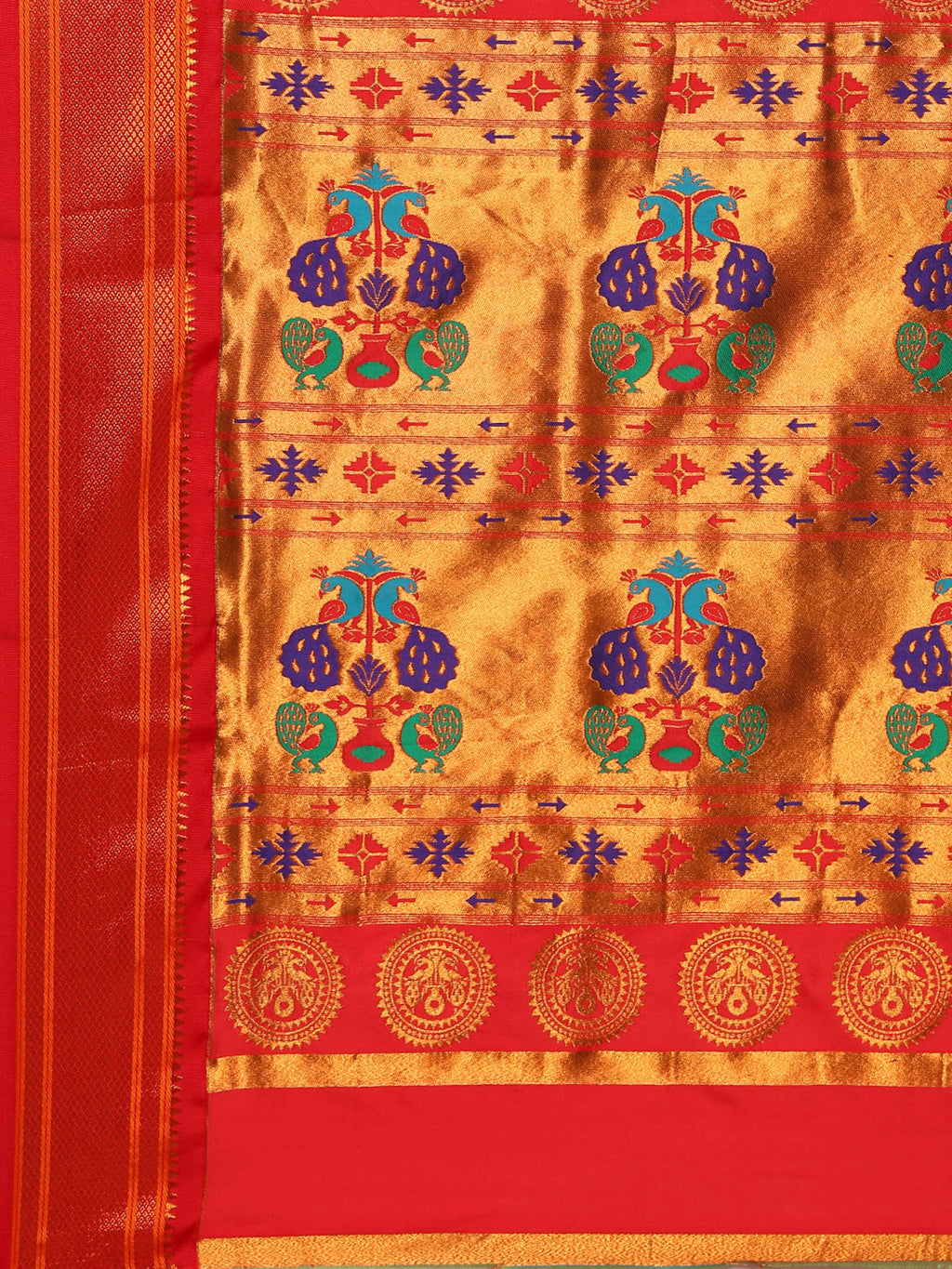 Maharani Nauvari Paithani Saree Silk Blend | 9 Yard Kashta Saree | Wedding Wear