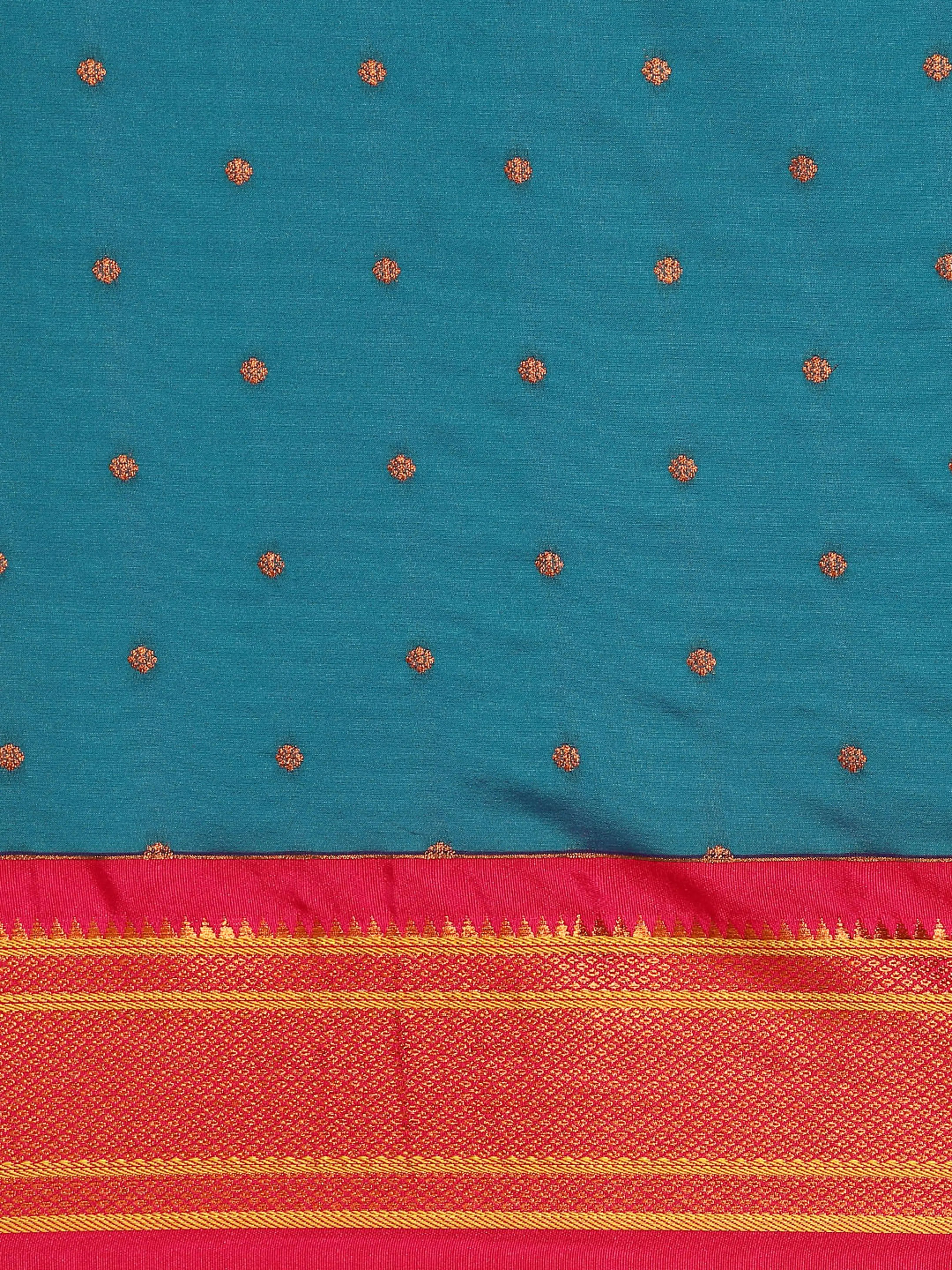 Maharani Nauvari Paithani Saree Silk Blend | 9 Yard Kashta Saree | Wedding Wear