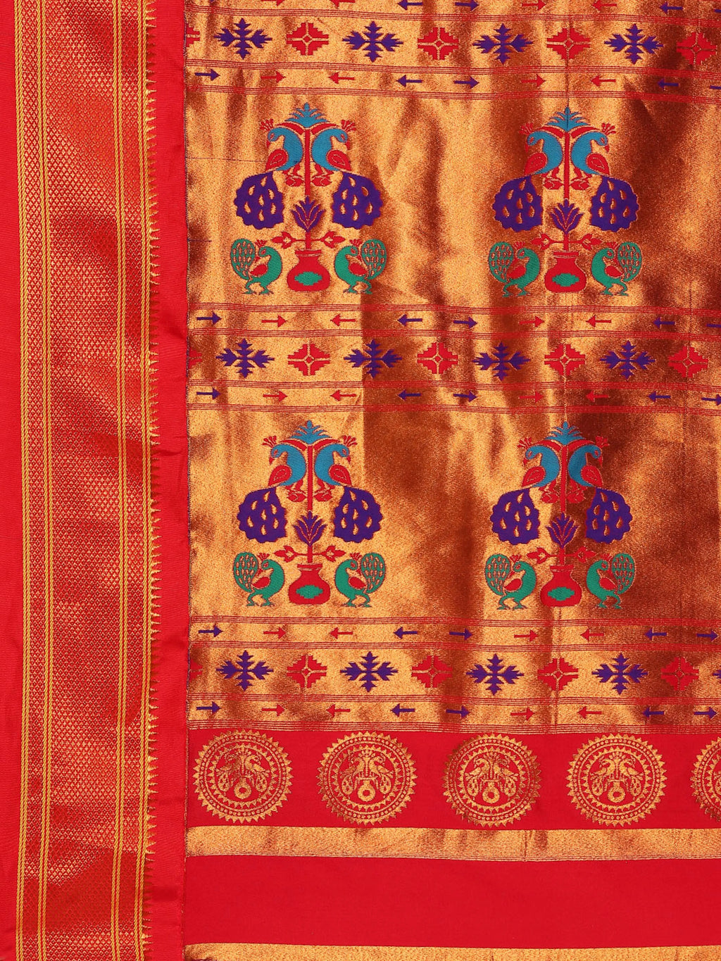 Maharani Nauvari Paithani Saree Silk Blend | 9 Yard Kashta Saree | Wedding Wear
